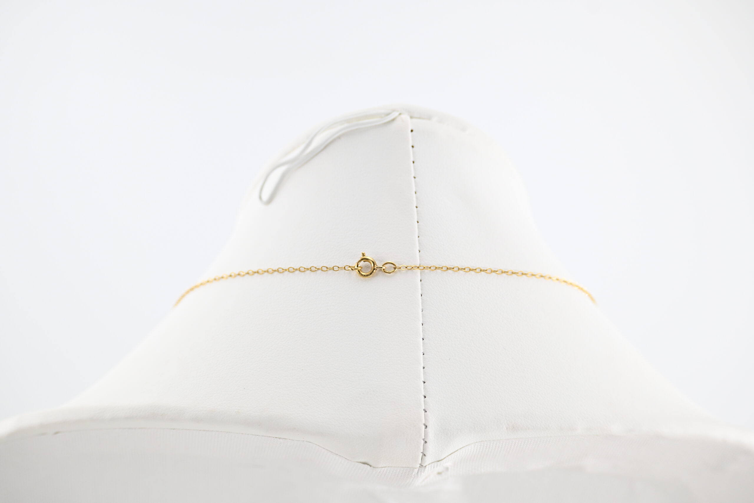 14K Yellow Gold Nephrite Jade Orb Pendant Necklace with Leaf Cage Setting - Image 3