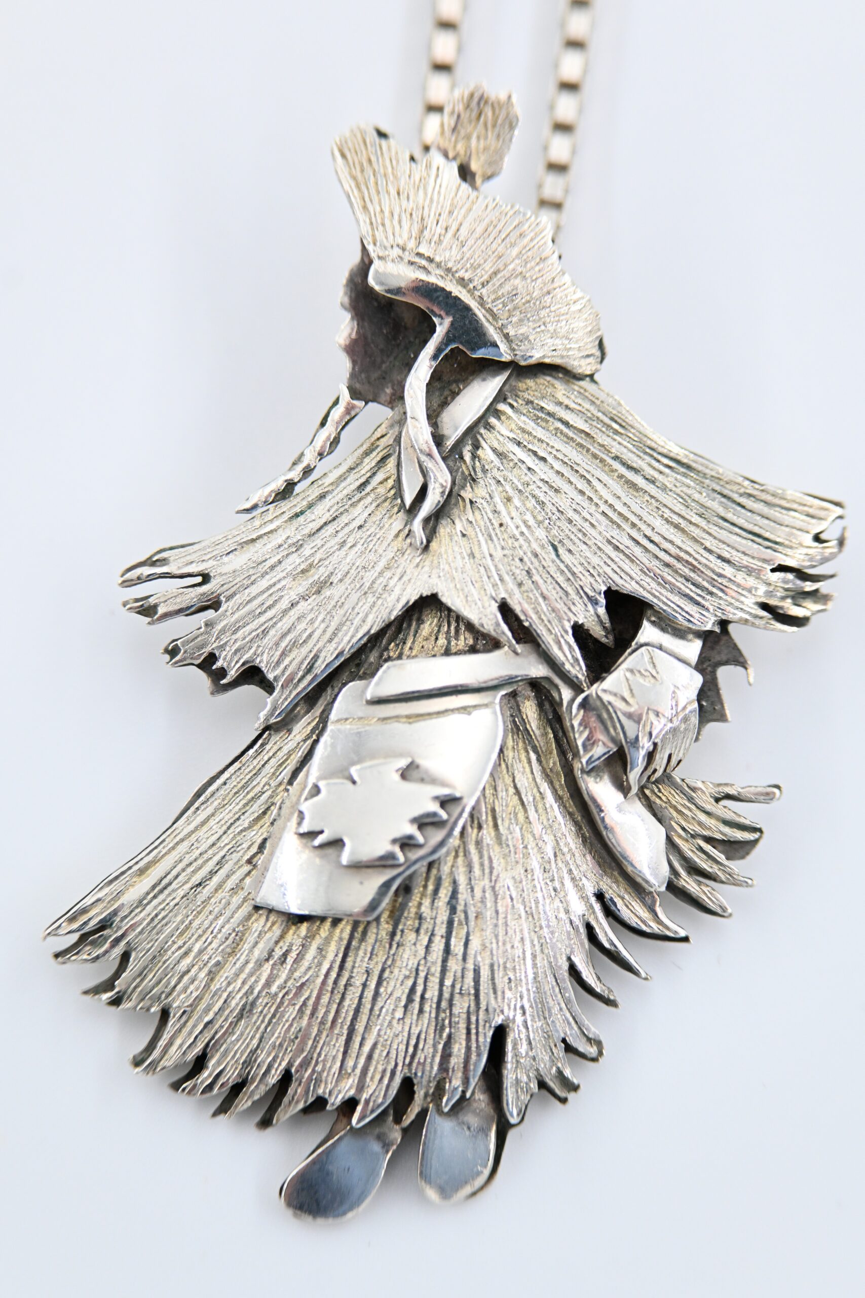 Michael Little Elk Native American Sterling Silver Kachina Dancer Necklace - Image 5
