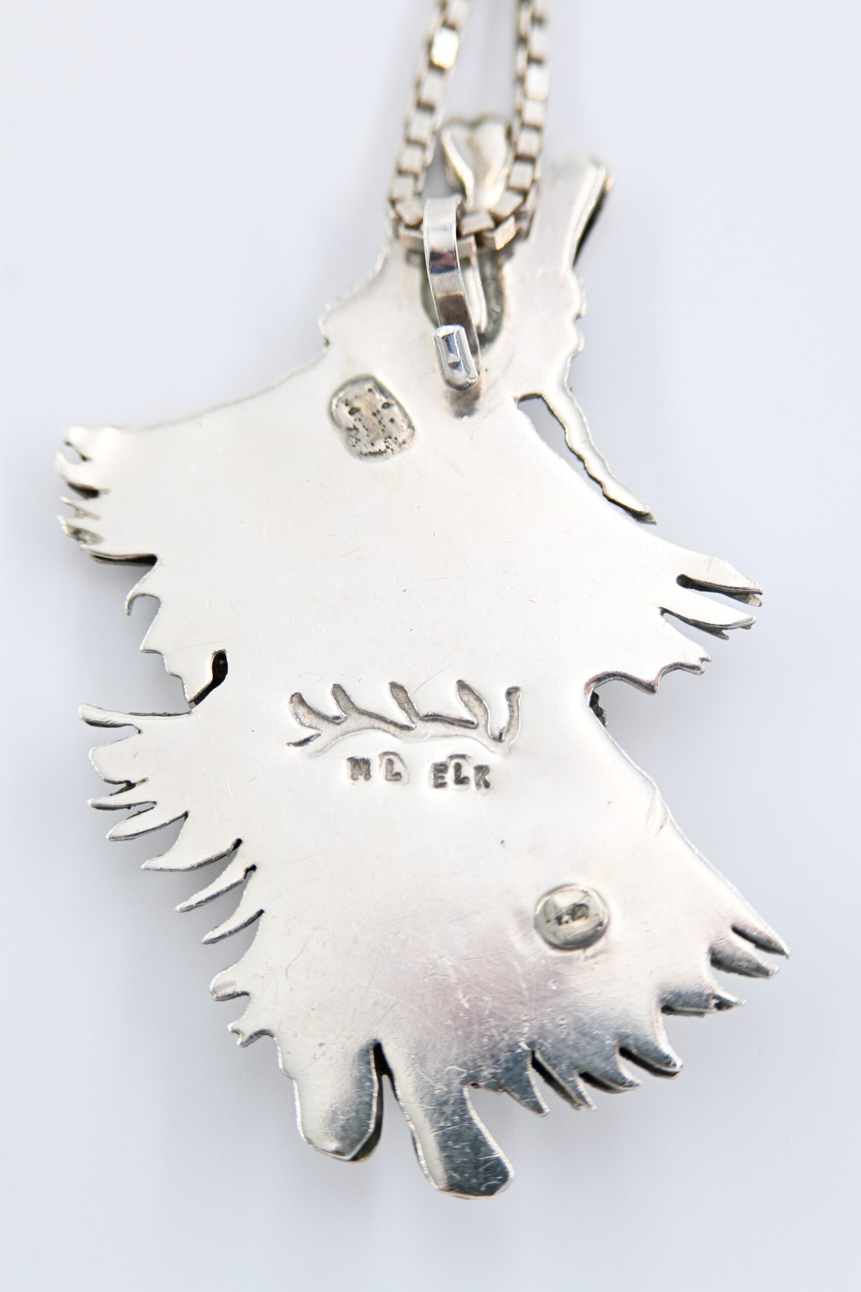 Michael Little Elk Native American Sterling Silver Kachina Dancer Necklace - Image 6
