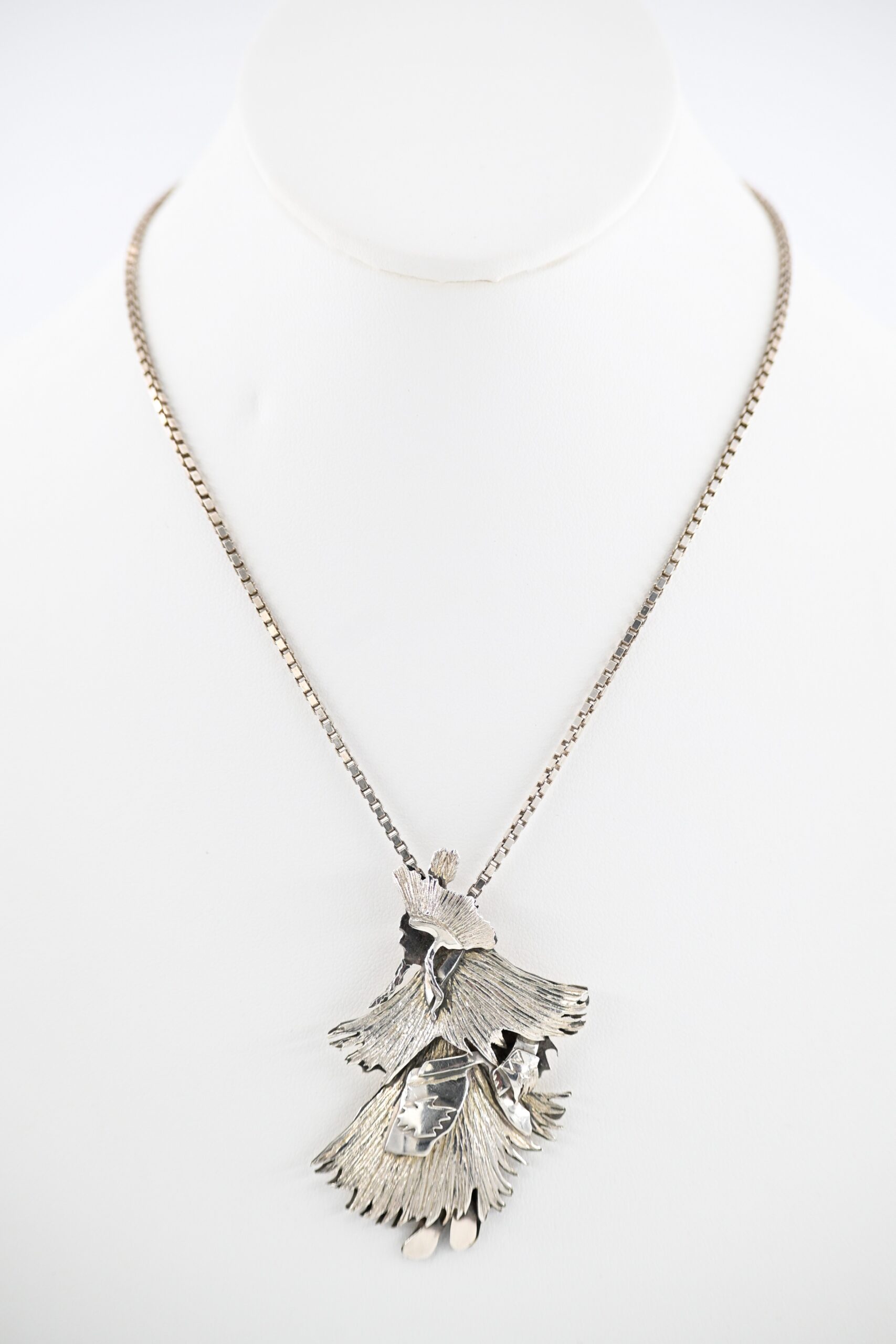 Michael Little Elk Native American Sterling Silver Kachina Dancer Necklace