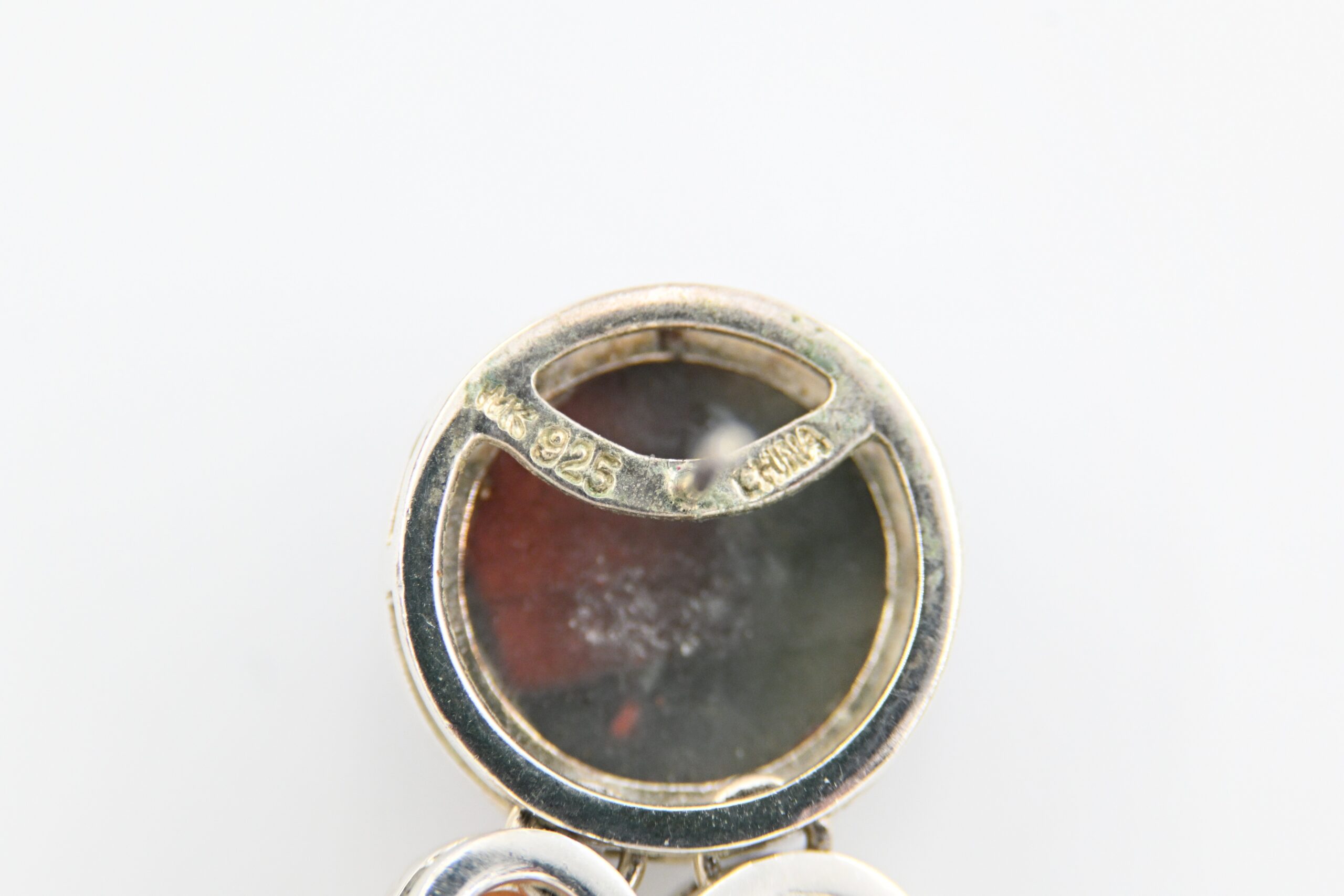 Sterling Silver Modernist Multi-Gemstone Cabochon Pendant and Earrings Set Signed WK - Image 6
