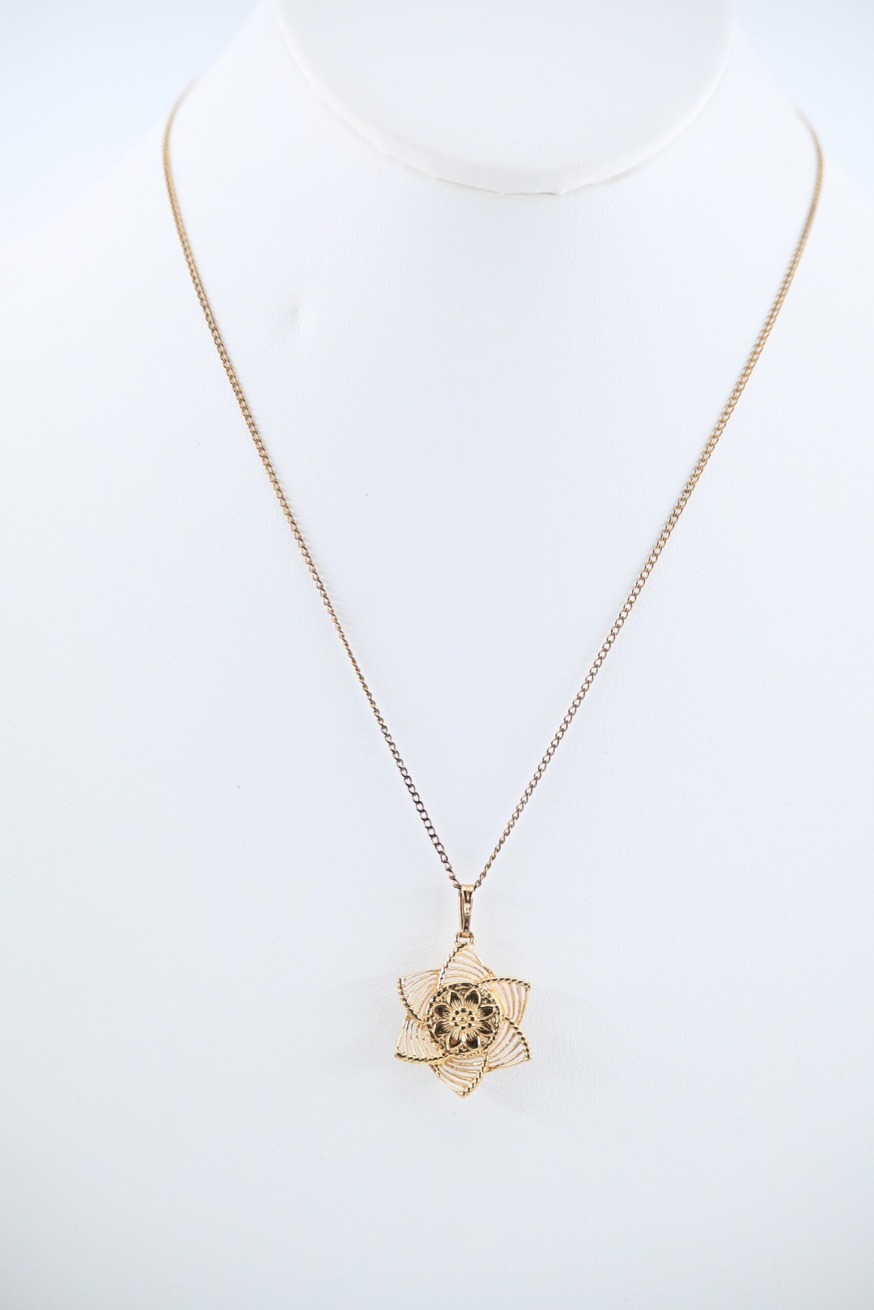 14k Yellow Gold Six-Point Star Pendant with Pearls and Ruby on Gold Filled Chain - Image 2