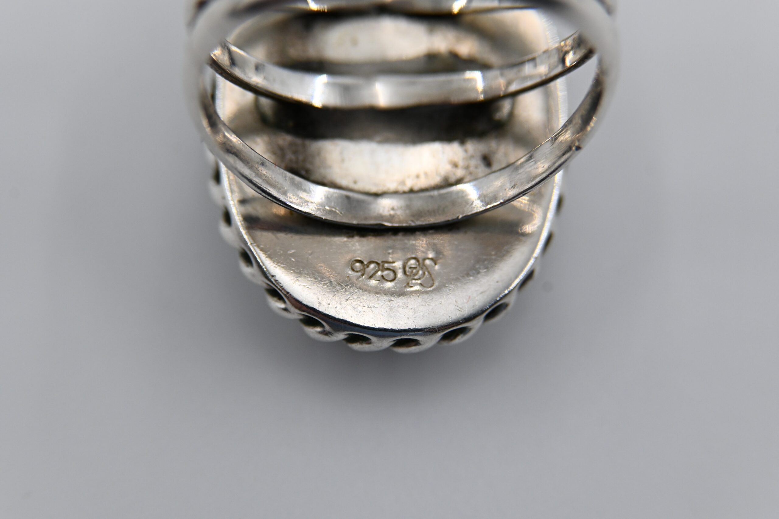 Three-Piece Native American Sterling Silver and Multi-Stone Inlay Group with Cuff, Ring, and Pin - Image 6