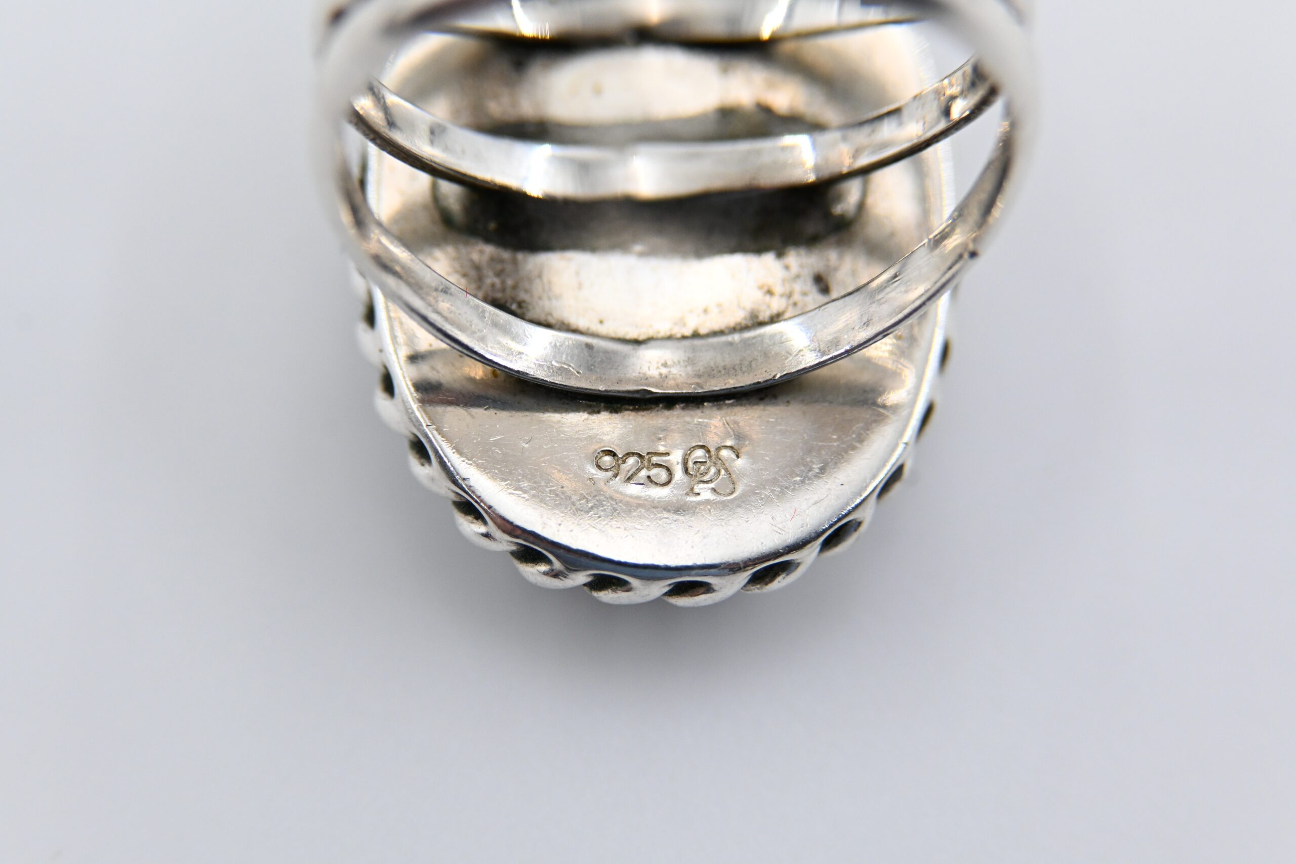 Three-Piece Native American Sterling Silver and Multi-Stone Inlay Group with Cuff, Ring, and Pin - Image 7