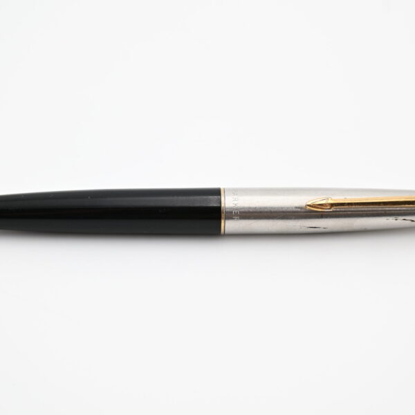 Vintage Parker 45 Fountain Pen with Stainless Steel Cap and Black Barrel