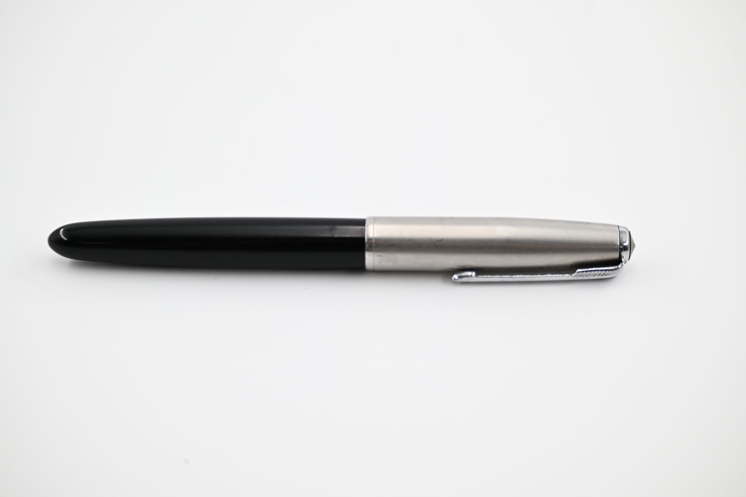 Vintage Parker 51 Fountain Pen in Black with Lustraloy Stainless Steel Cap