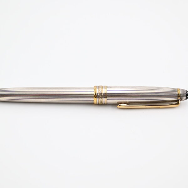 Montblanc Meisterstuck Solitaire Sterling Silver Pinstripe Fountain Pen with Gold-Plated Trim