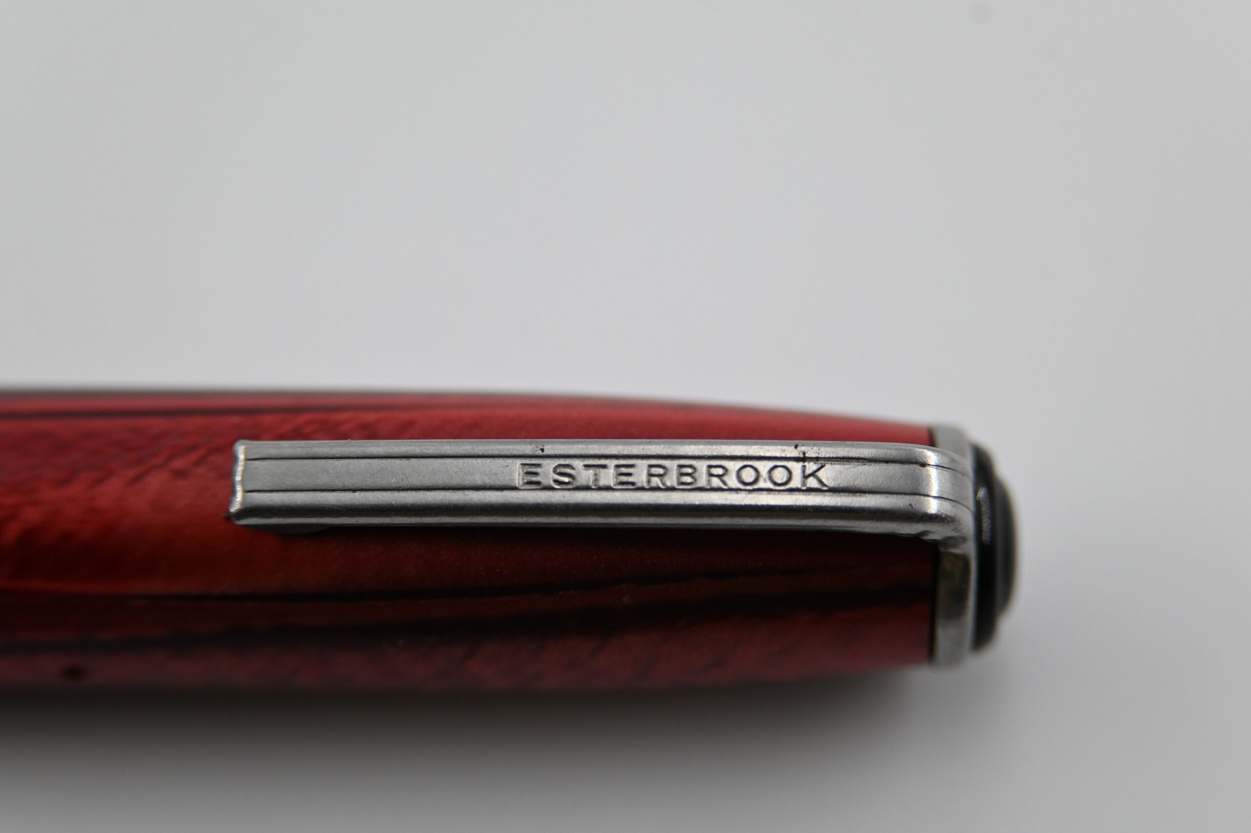 Vintage Esterbrook J-Series Lever-Fill Fountain Pen in Red Marbled Celluloid - Image 4