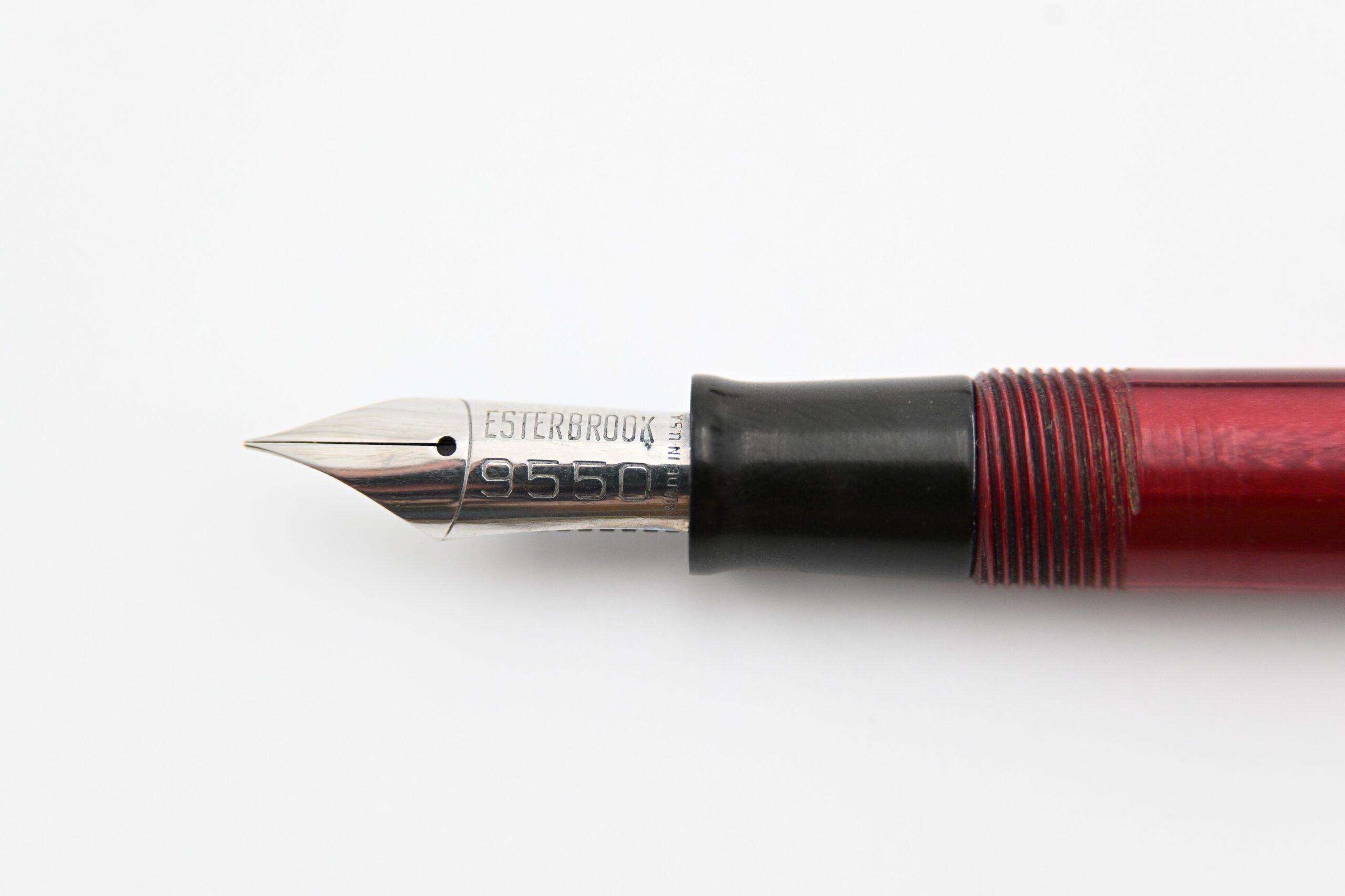 Vintage Esterbrook Red Fountain Pen with 9550 Nib, Made in USA - Image 3