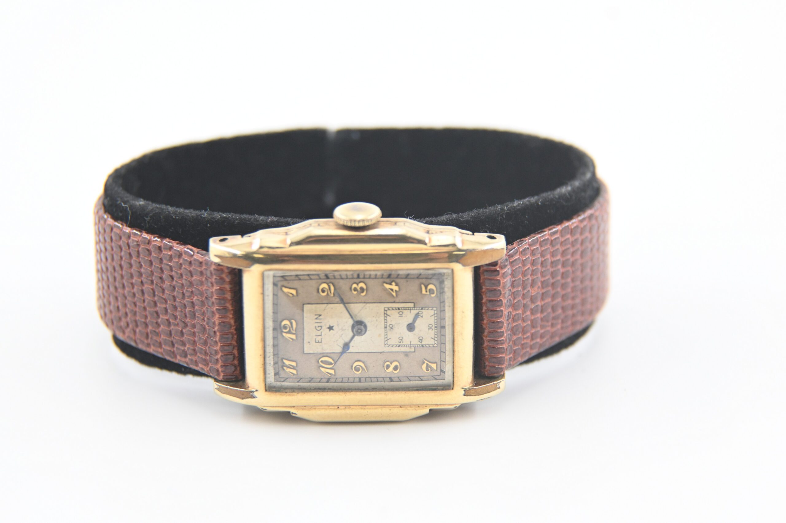 Art Deco 1930s Elgin Gold-Filled Tank Wristwatch with Sub-Seconds - Image 2