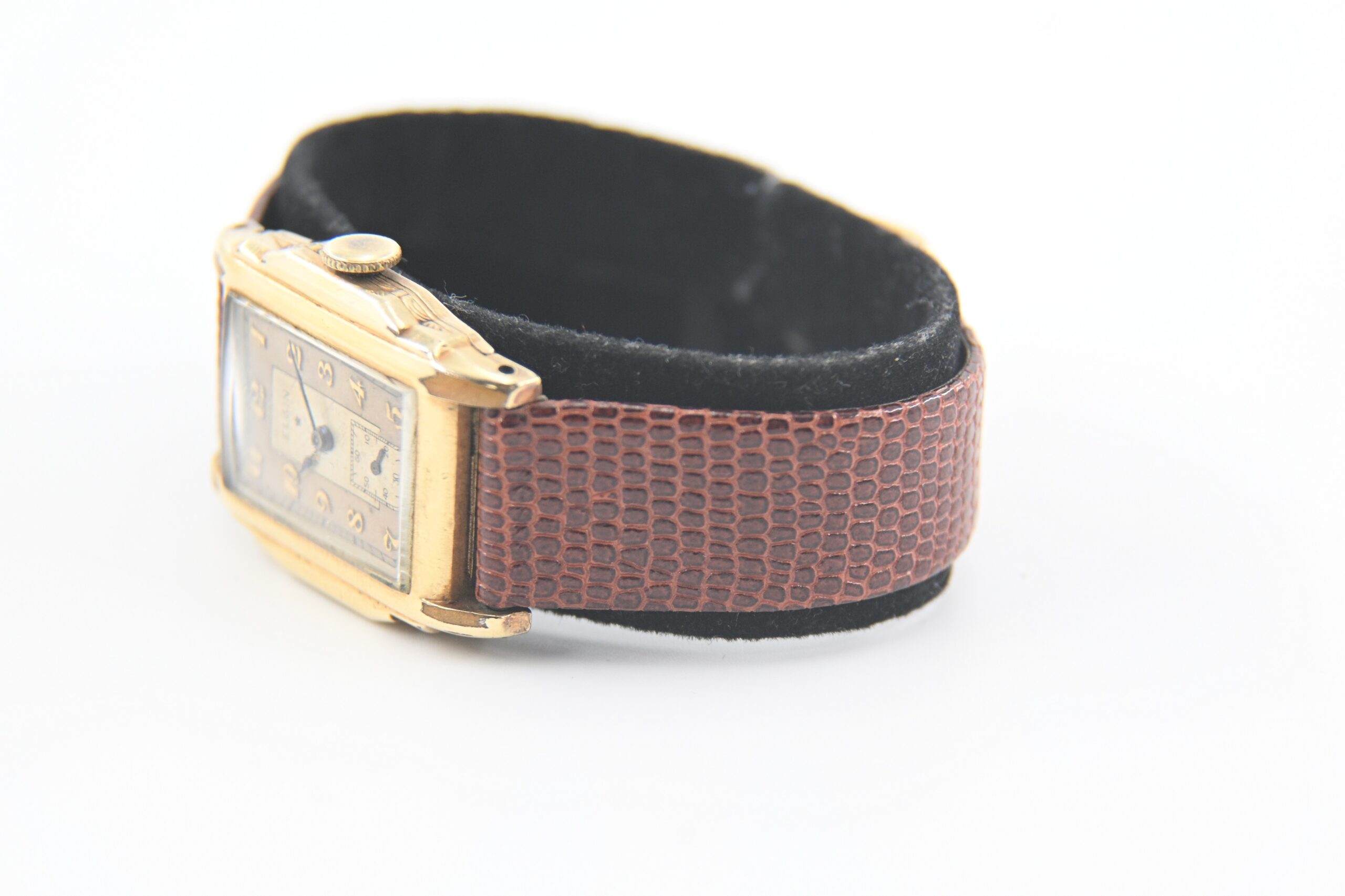 Art Deco 1930s Elgin Gold-Filled Tank Wristwatch with Sub-Seconds - Image 3