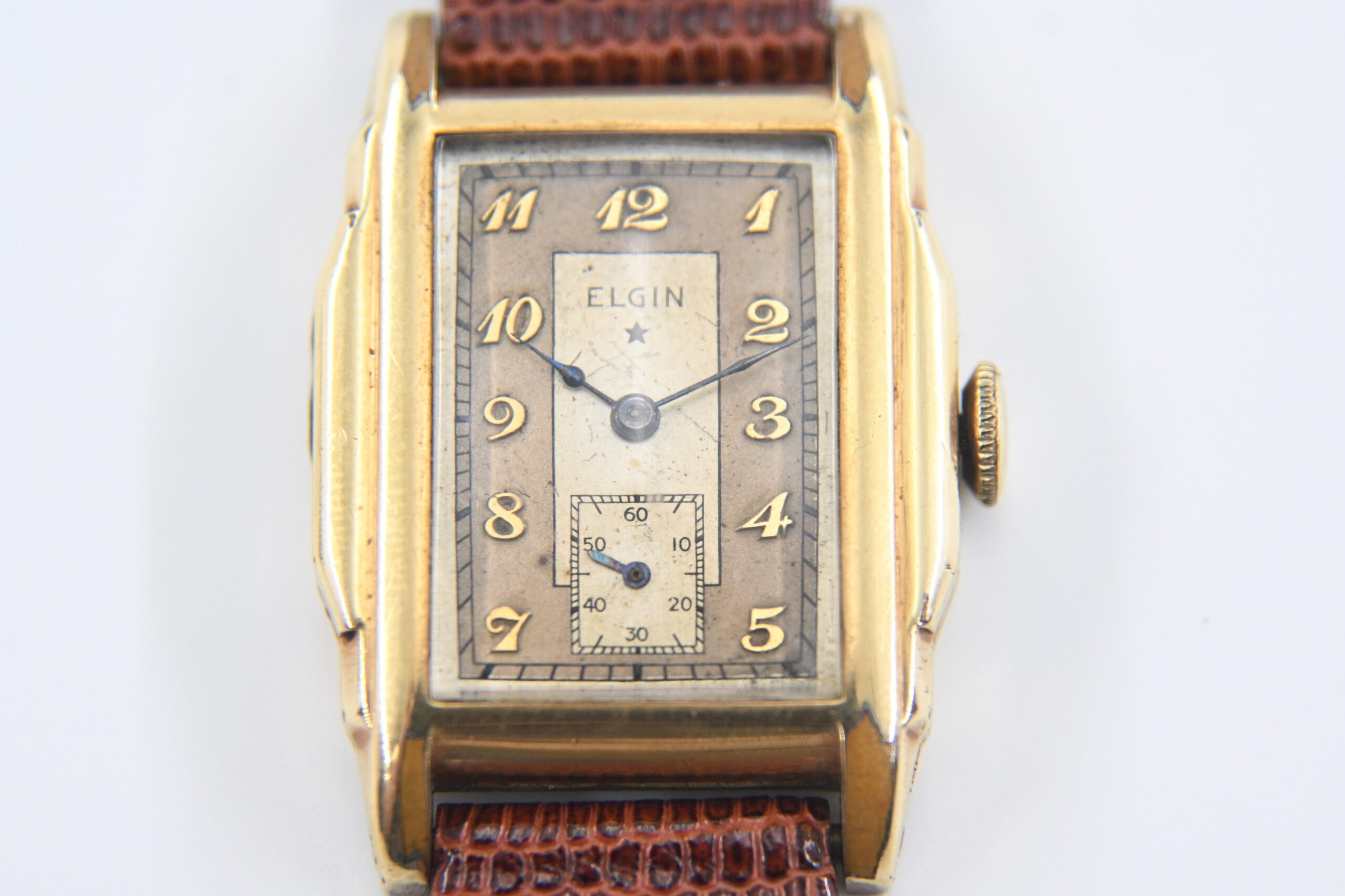 Art Deco 1930s Elgin Gold-Filled Tank Wristwatch with Sub-Seconds - Image 6