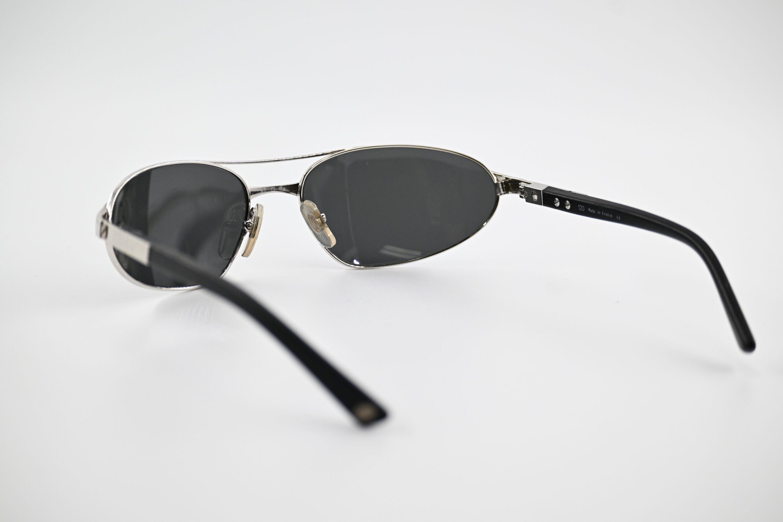 Cartier Paris Silver-Tone Oval Aviator Sunglasses Made in France - Image 3