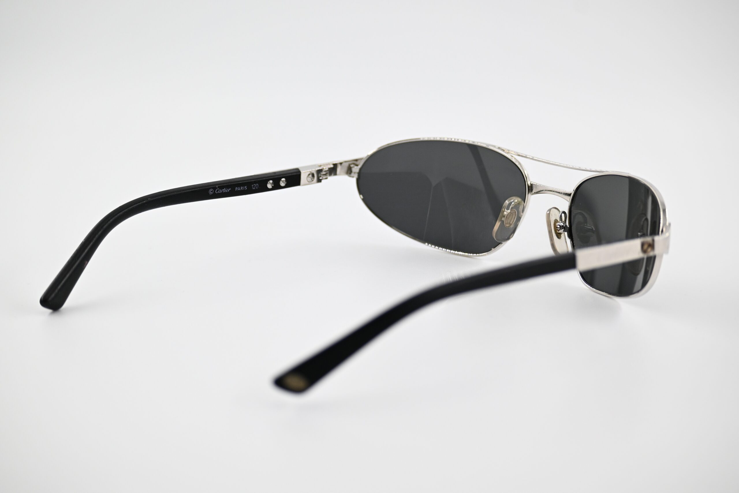 Cartier Paris Silver-Tone Oval Aviator Sunglasses Made in France - Image 5