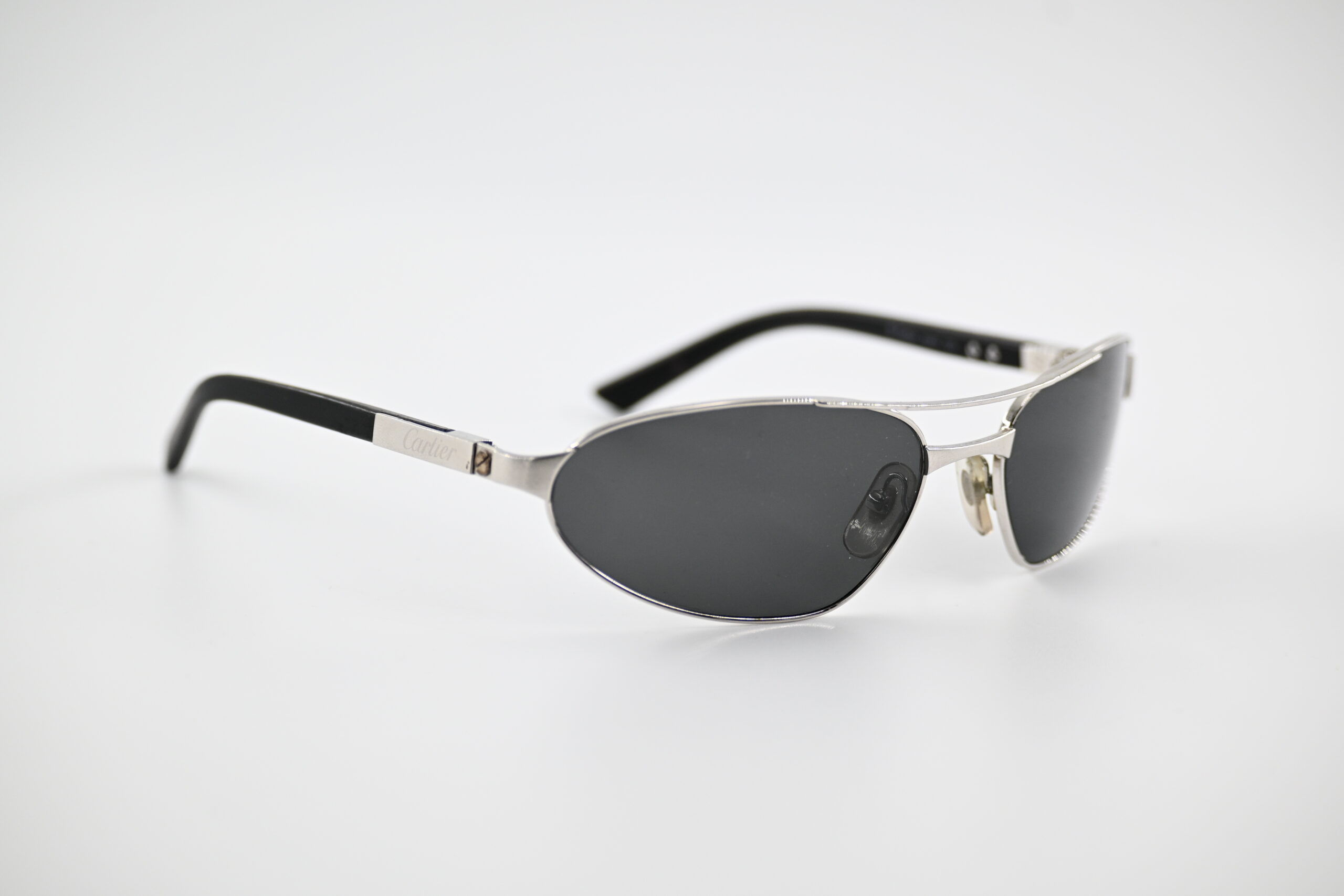 Cartier Paris Silver-Tone Oval Aviator Sunglasses Made in France - Image 6