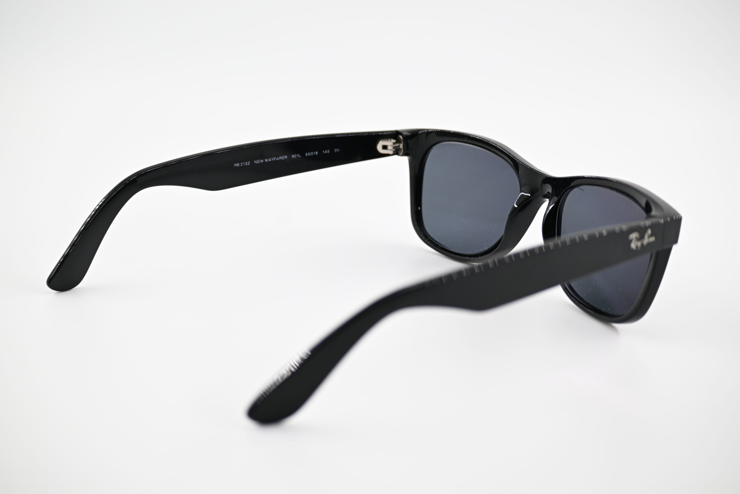 Ray-Ban New Wayfarer Black Sunglasses with Blue-Grey Tinted Lenses - Image 5