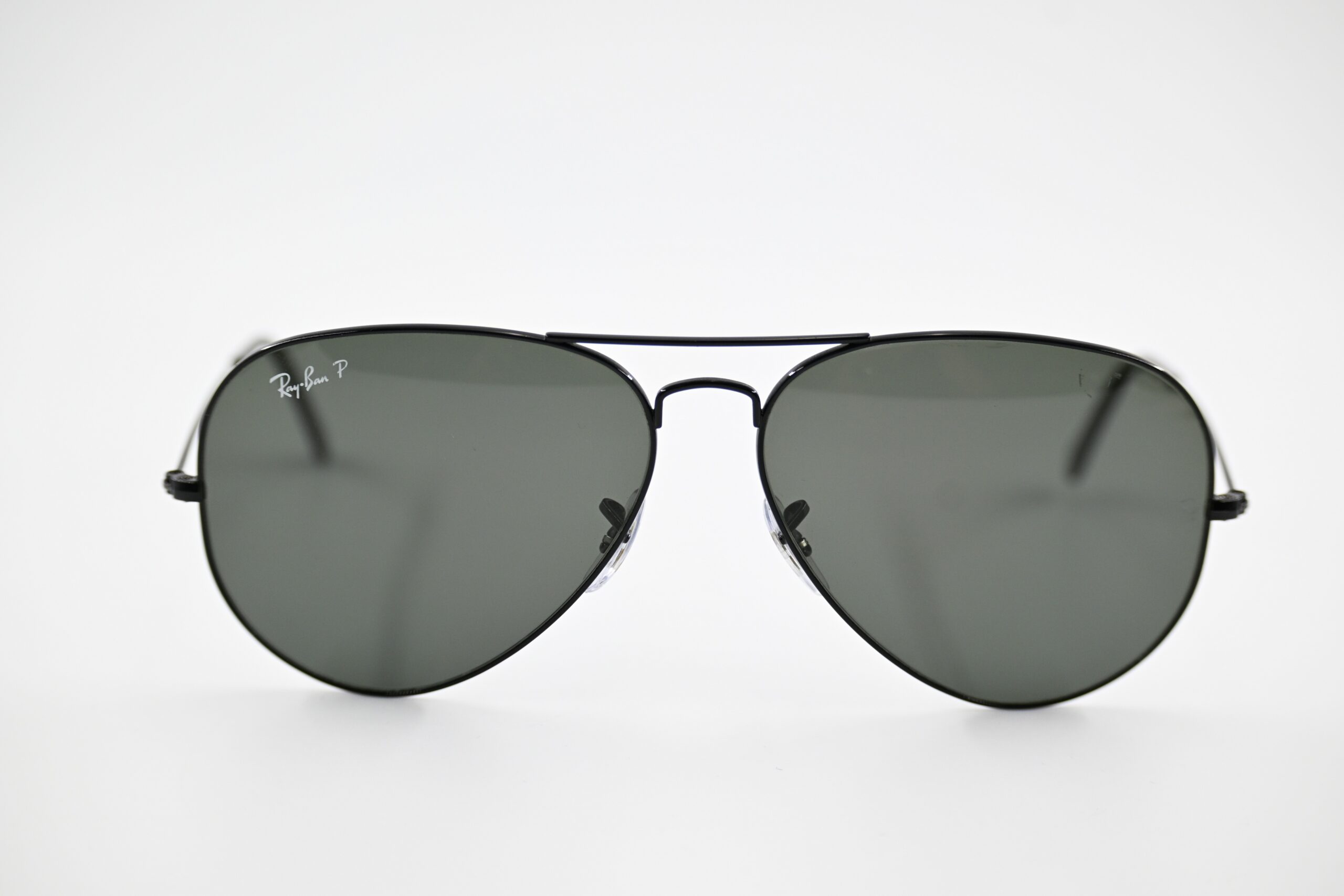Ray-Ban Aviator Classic Black Polarized Sunglasses with Green Lenses