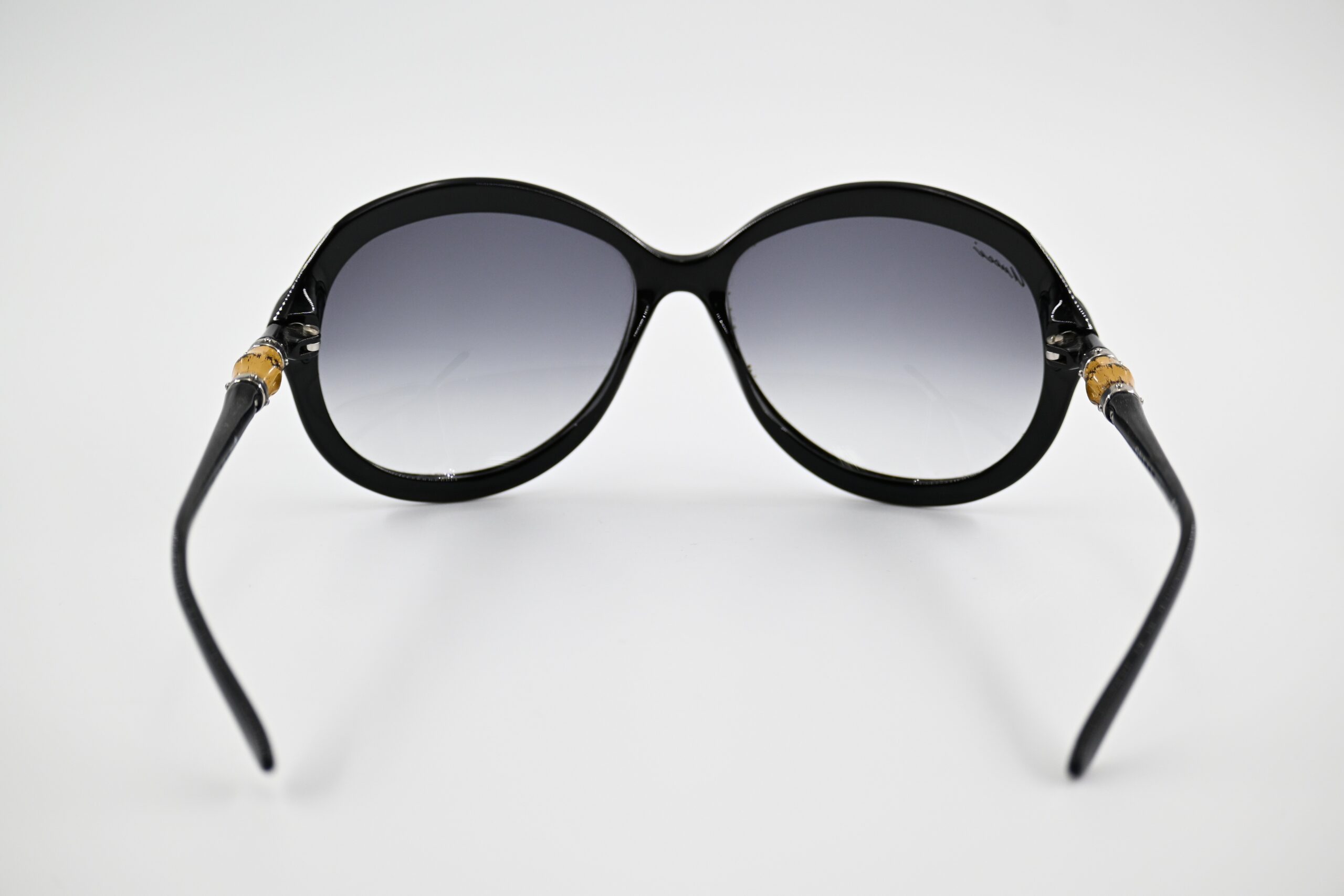 Gucci GG3131/S Black Oversized Round Sunglasses with Bamboo Detail Temples - Image 4