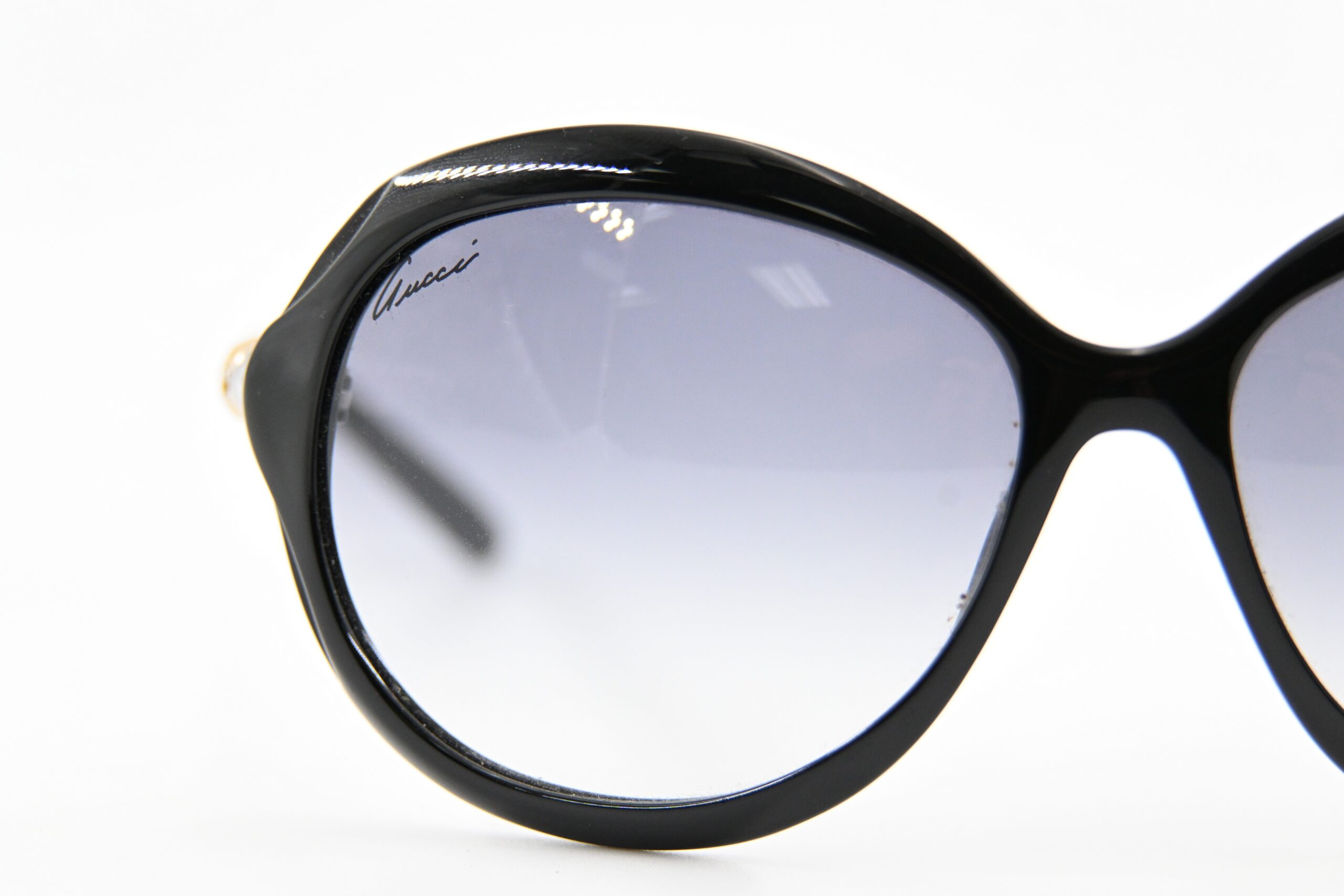 Gucci GG3131/S Black Oversized Round Sunglasses with Bamboo Detail Temples - Image 7