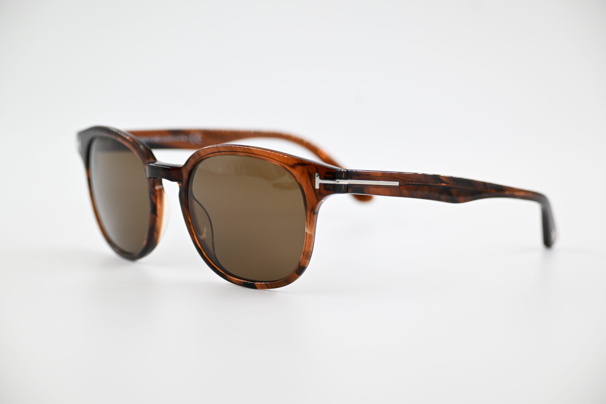 Tom Ford "Frank" TF399 Sunglasses in Brown Striated Acetate, Made in Italy - Image 2