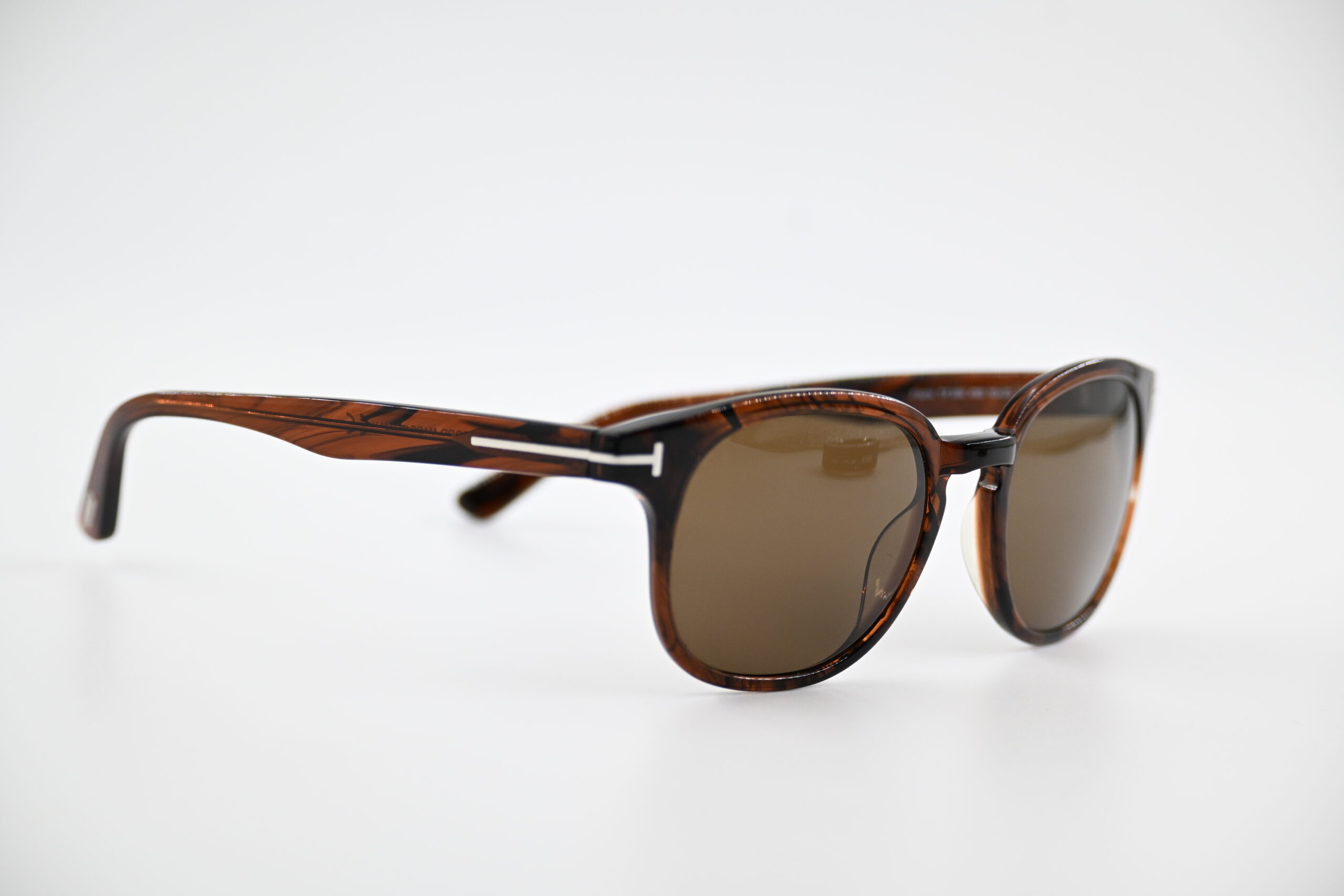 Tom Ford "Frank" TF399 Sunglasses in Brown Striated Acetate, Made in Italy - Image 6