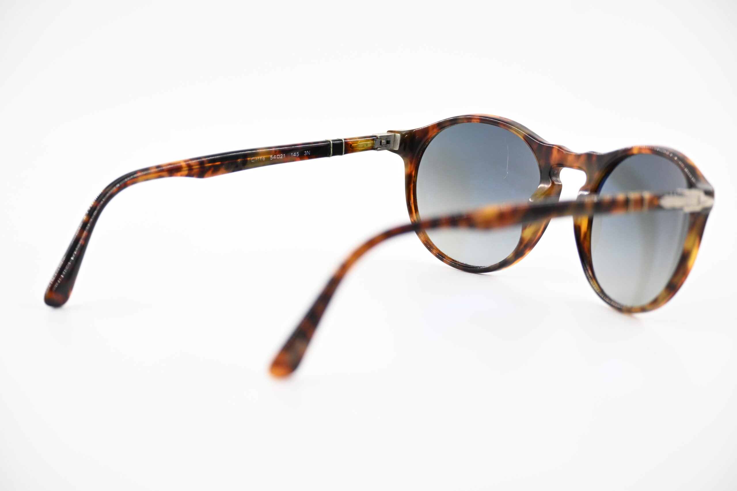 Persol Round Tortoise Sunglasses with Gray Gradient Lenses, Hand Made in Italy - Image 5