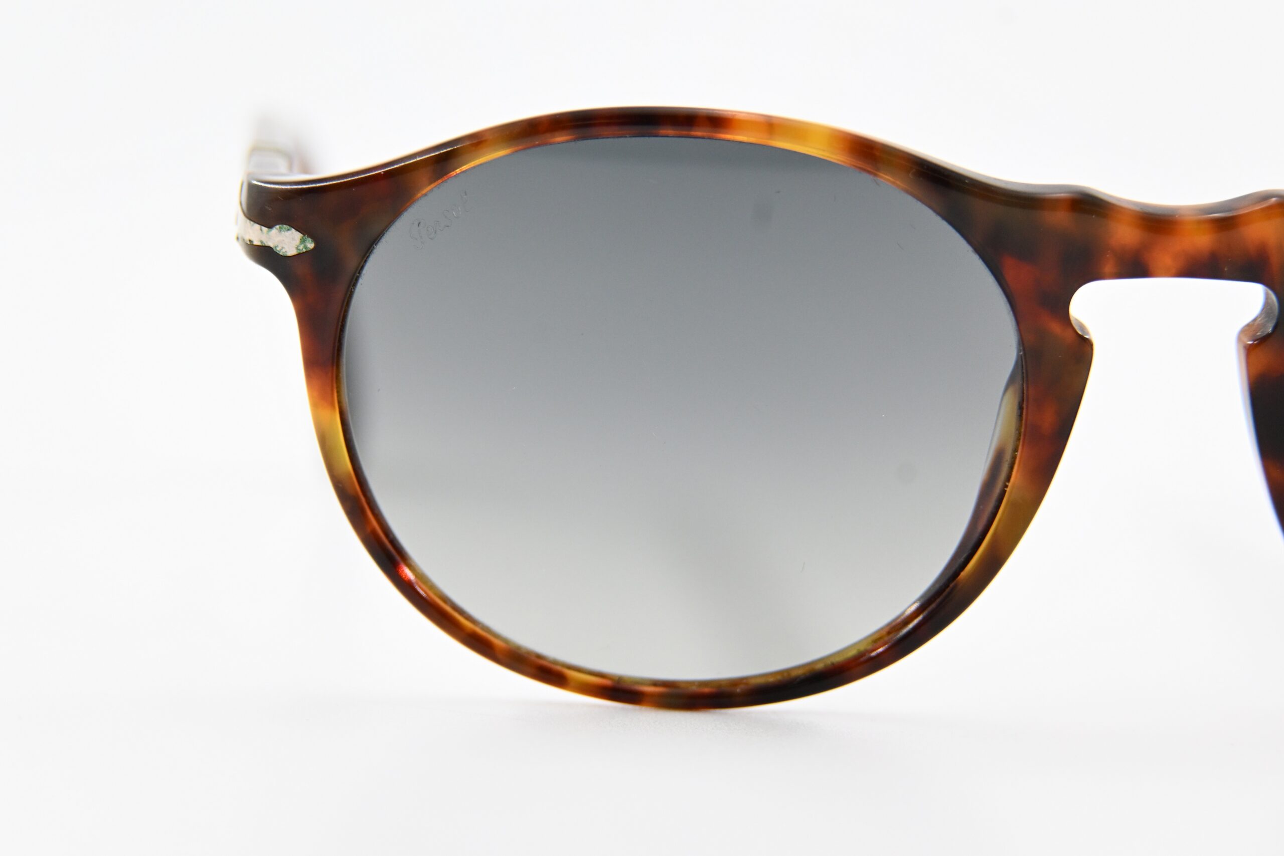 Persol Round Tortoise Sunglasses with Gray Gradient Lenses, Hand Made in Italy - Image 7