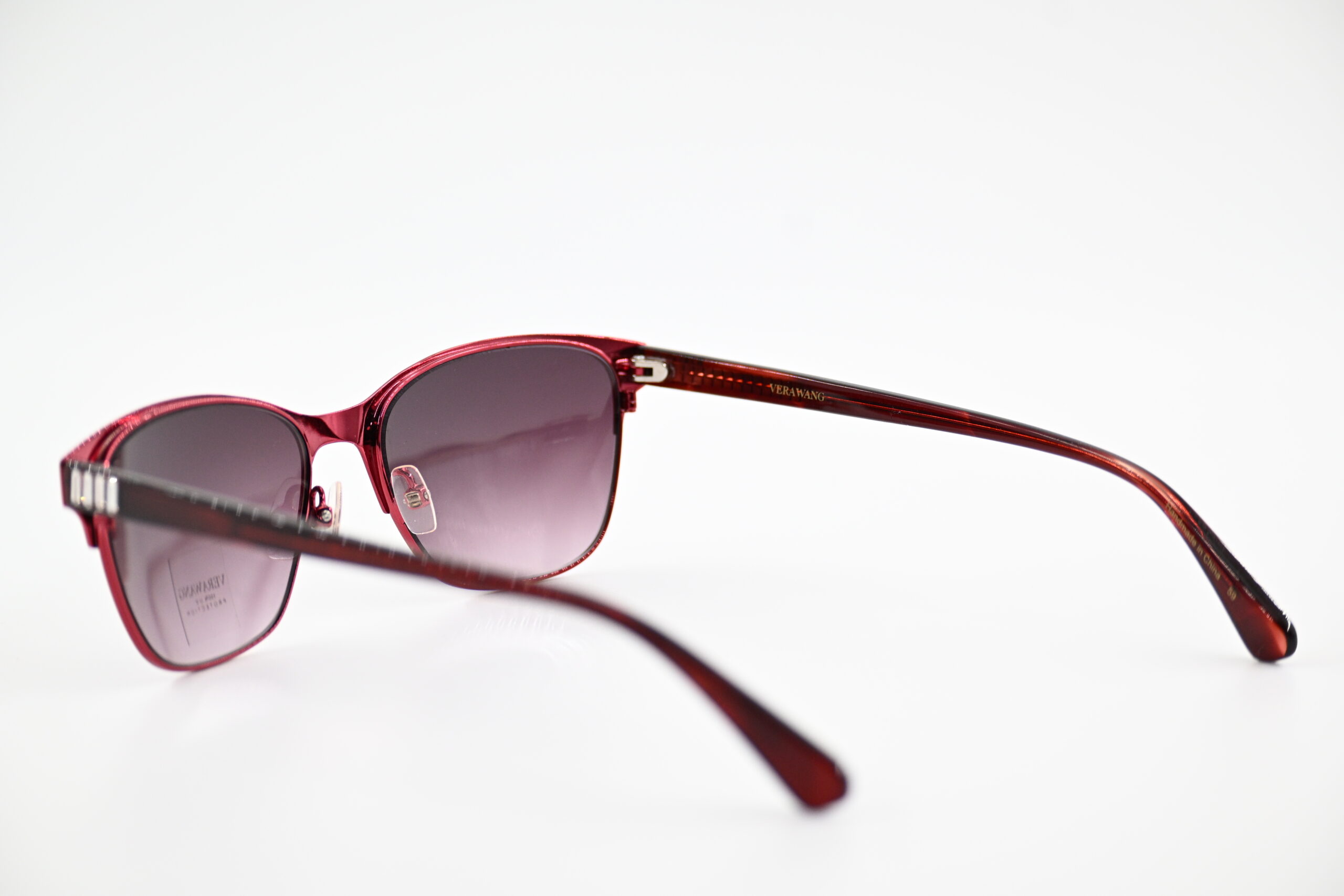 Vera Wang "Iliana" Garnet Red Browline Sunglasses with Crystal Accents - Image 3