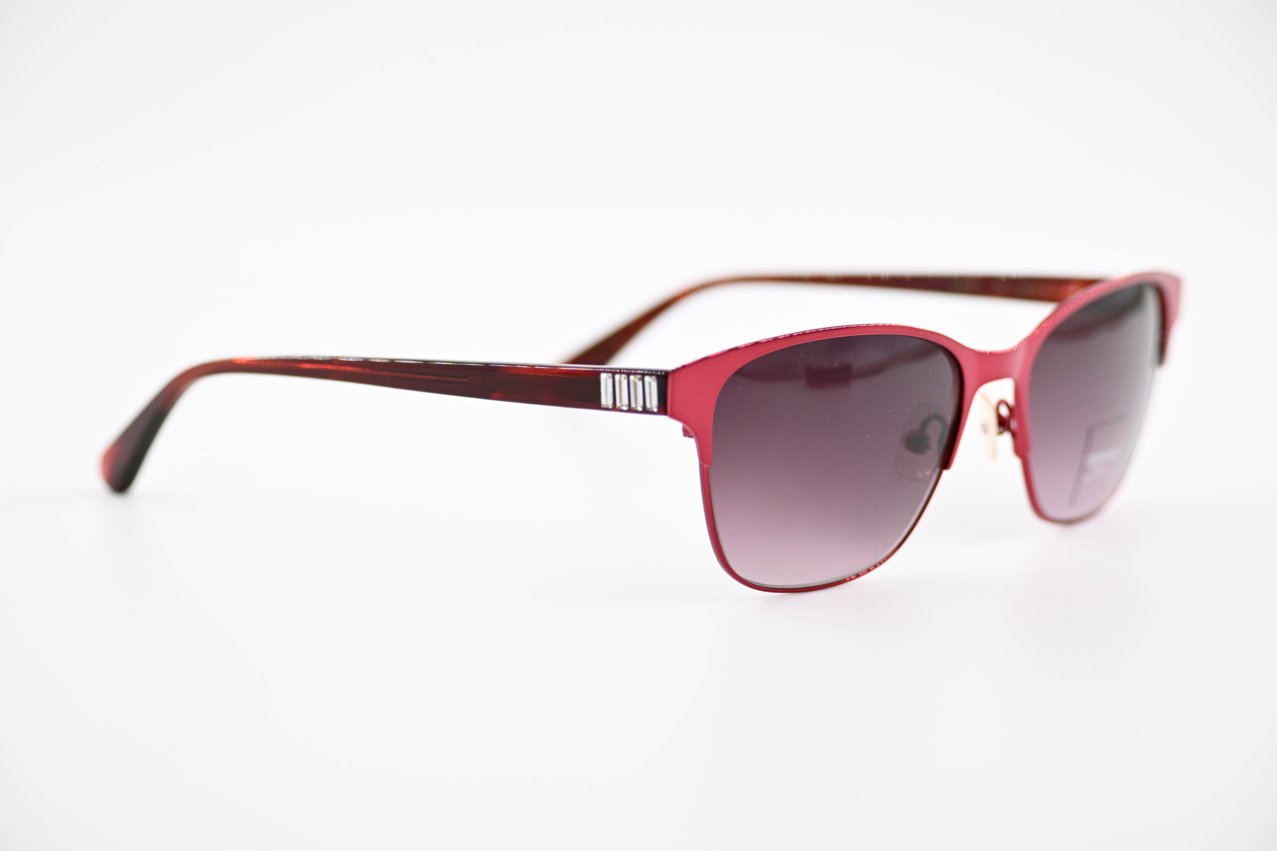 Vera Wang "Iliana" Garnet Red Browline Sunglasses with Crystal Accents - Image 6