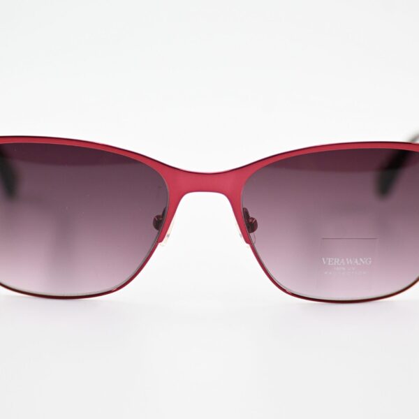 Vera Wang "Iliana" Garnet Red Browline Sunglasses with Crystal Accents