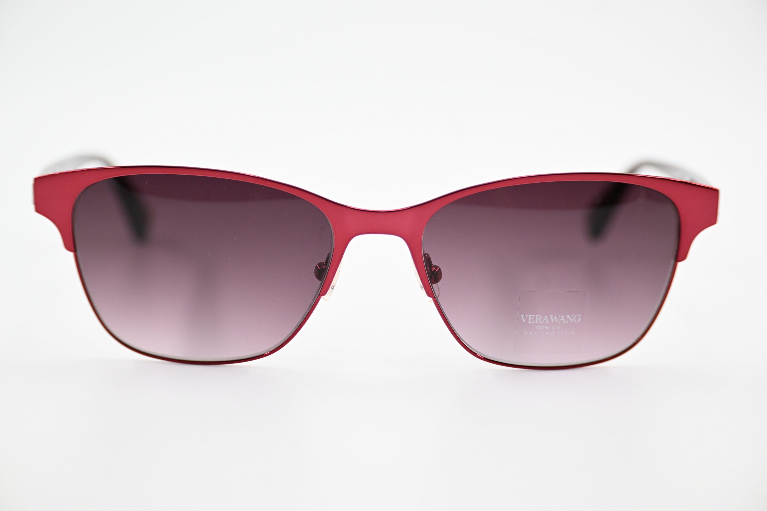 Vera Wang "Iliana" Garnet Red Browline Sunglasses with Crystal Accents