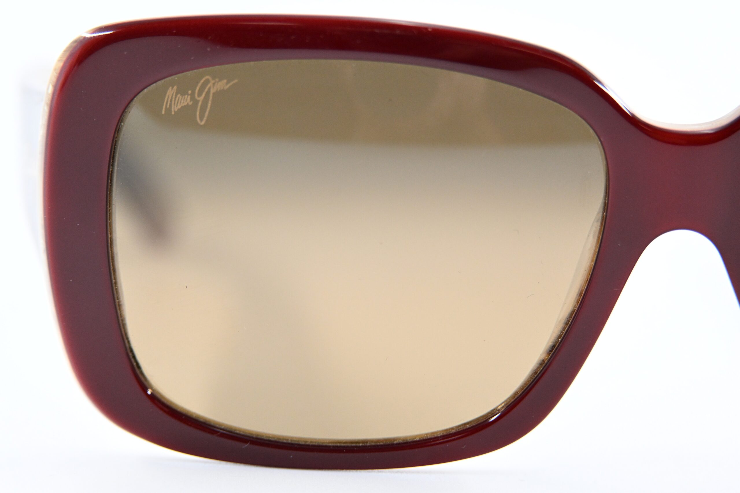 Maui Jim "Lani" MJ239-04B Sunglasses, Burgundy & Cream Layered Acetate, Made in Italy - Image 7
