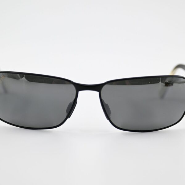 Maui Jim "Black Coral" MJ249-2M Sunglasses, Matte Black Metal with Horn Temples