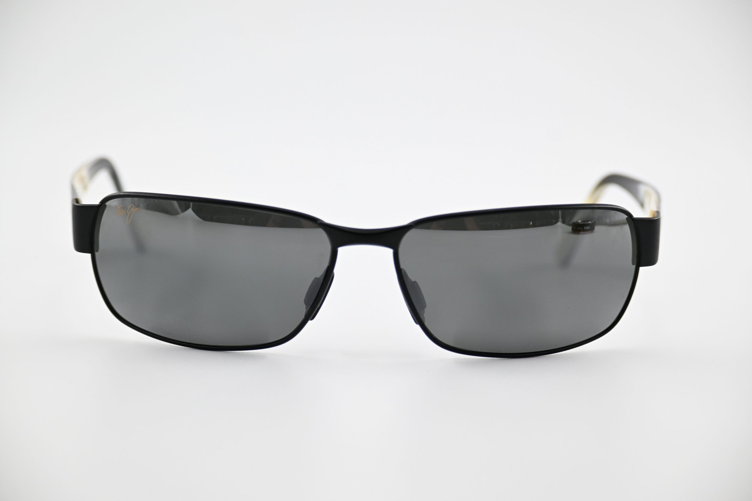 Maui Jim "Black Coral" MJ249-2M Sunglasses, Matte Black Metal with Horn Temples