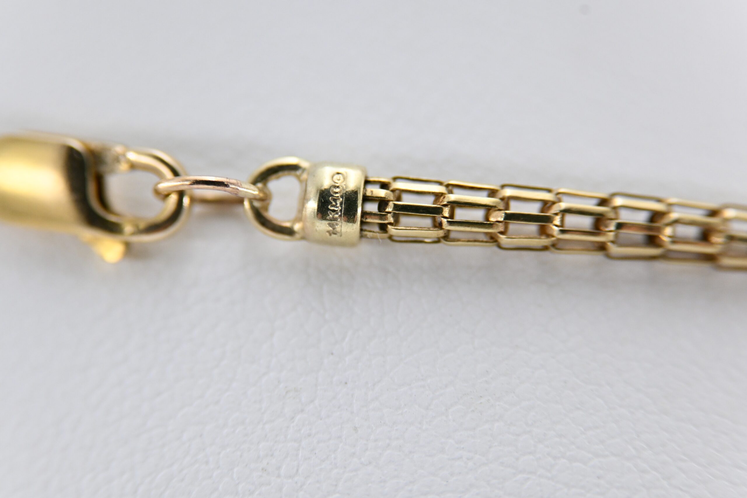 14K Yellow Gold Open Heart Pendant Necklace with Bismark Chain - Image 3