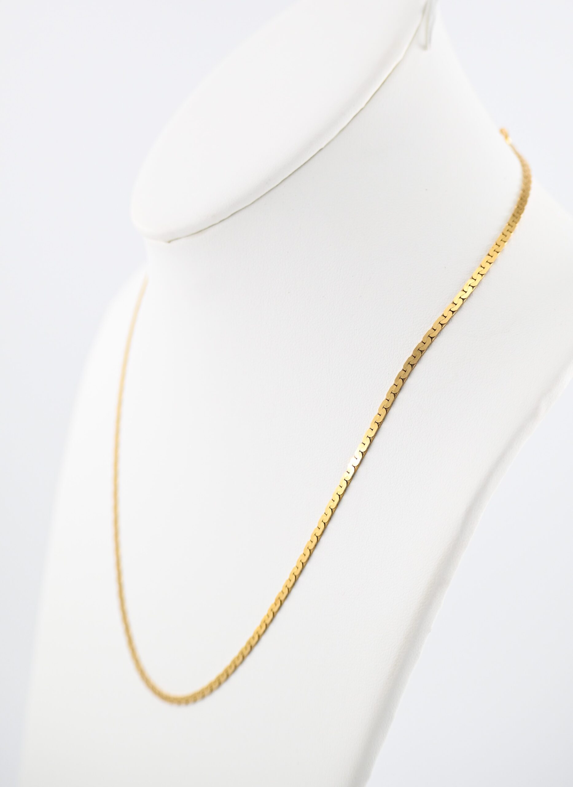 14K Italian Yellow Gold Serpentine S-Link Chain Necklace - Image 2