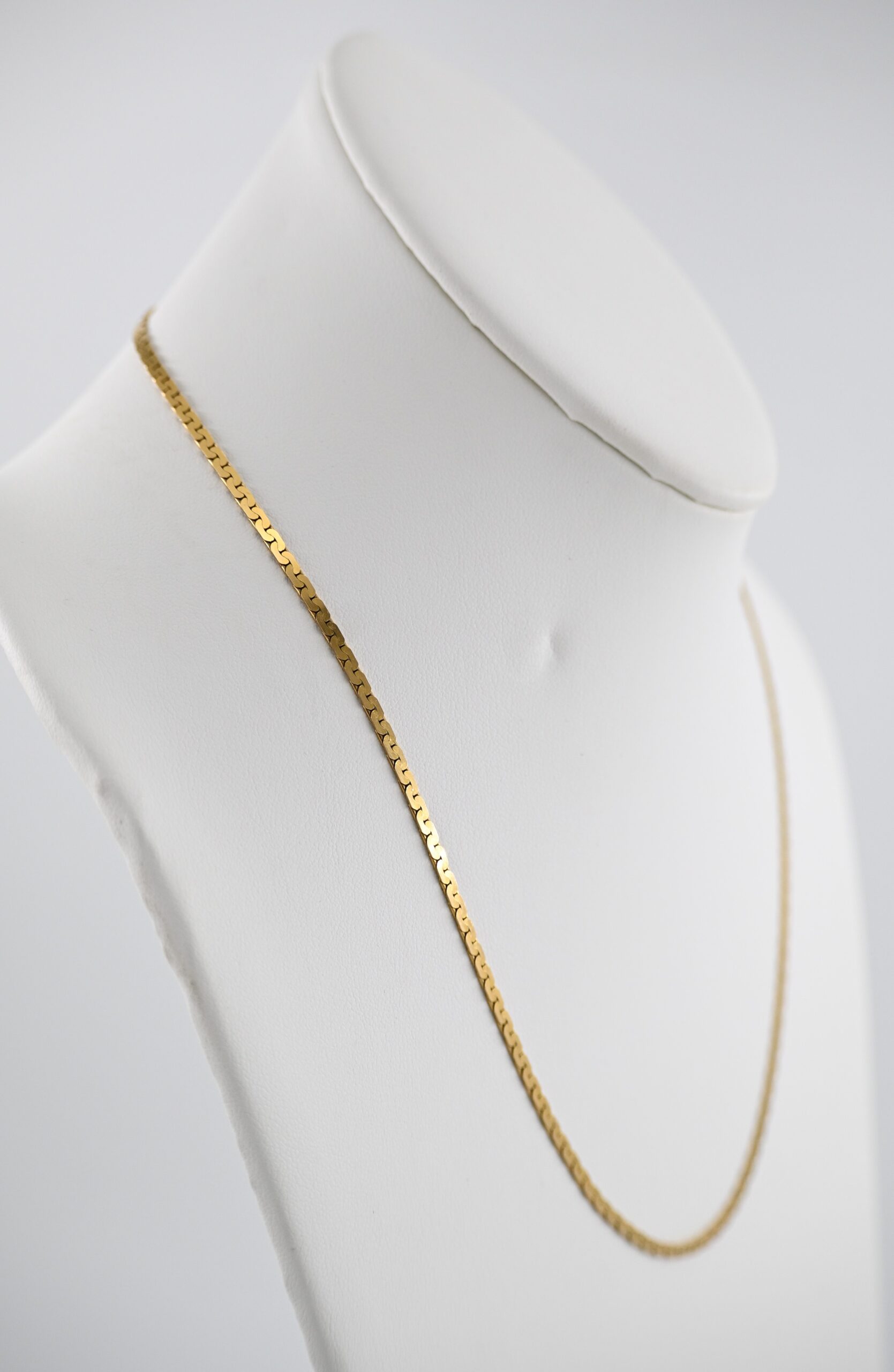14K Italian Yellow Gold Serpentine S-Link Chain Necklace - Image 4