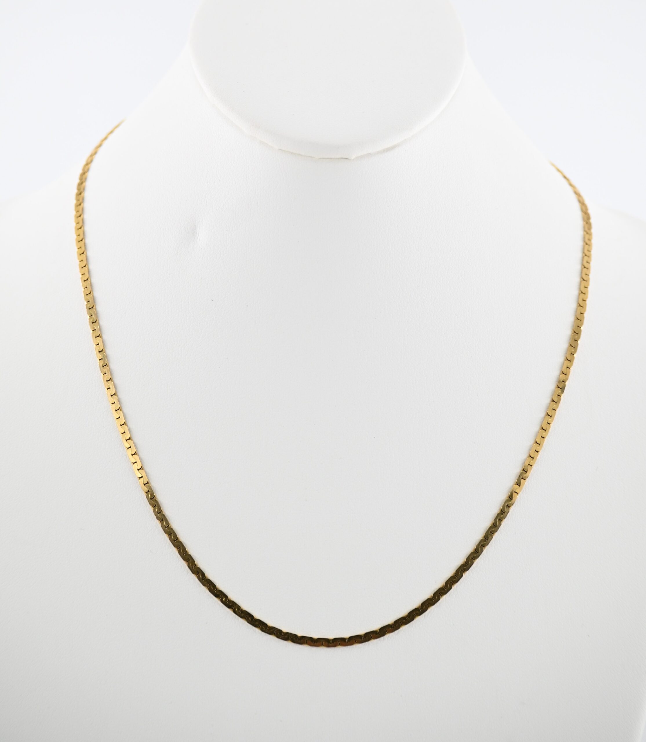 14K Italian Yellow Gold Serpentine S-Link Chain Necklace