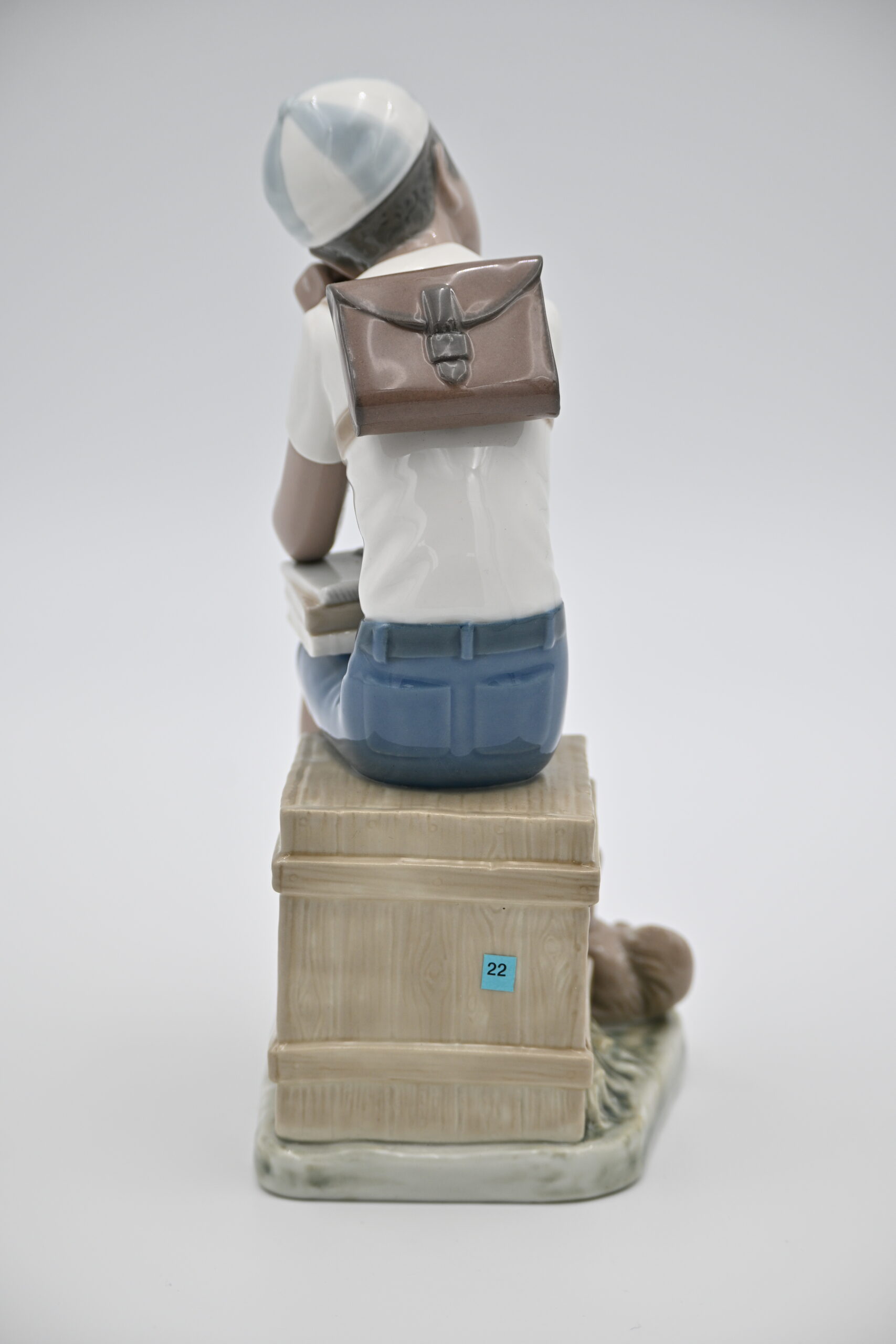 Lladro Porcelain Figurine Pensive Schoolboy with Dog, #5250 - Image 2