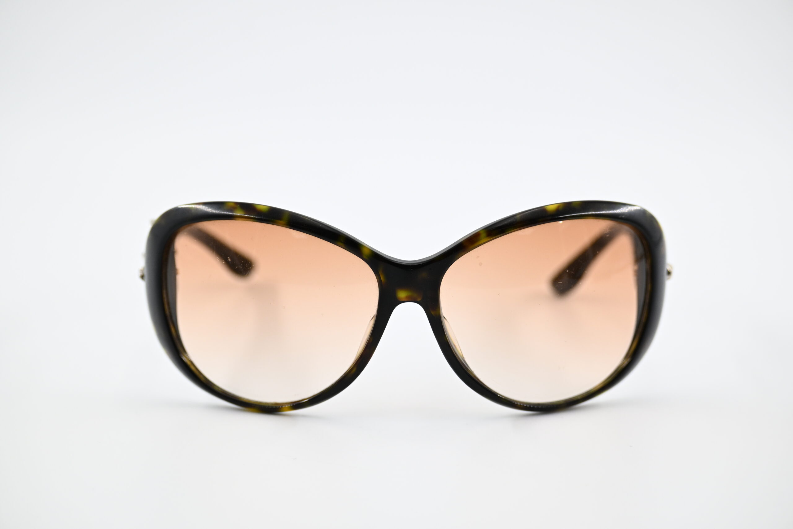 Gucci Oversized Butterfly Sunglasses, Dark Havana Tortoise with Gold Horsebit & Rose Gradient Lenses