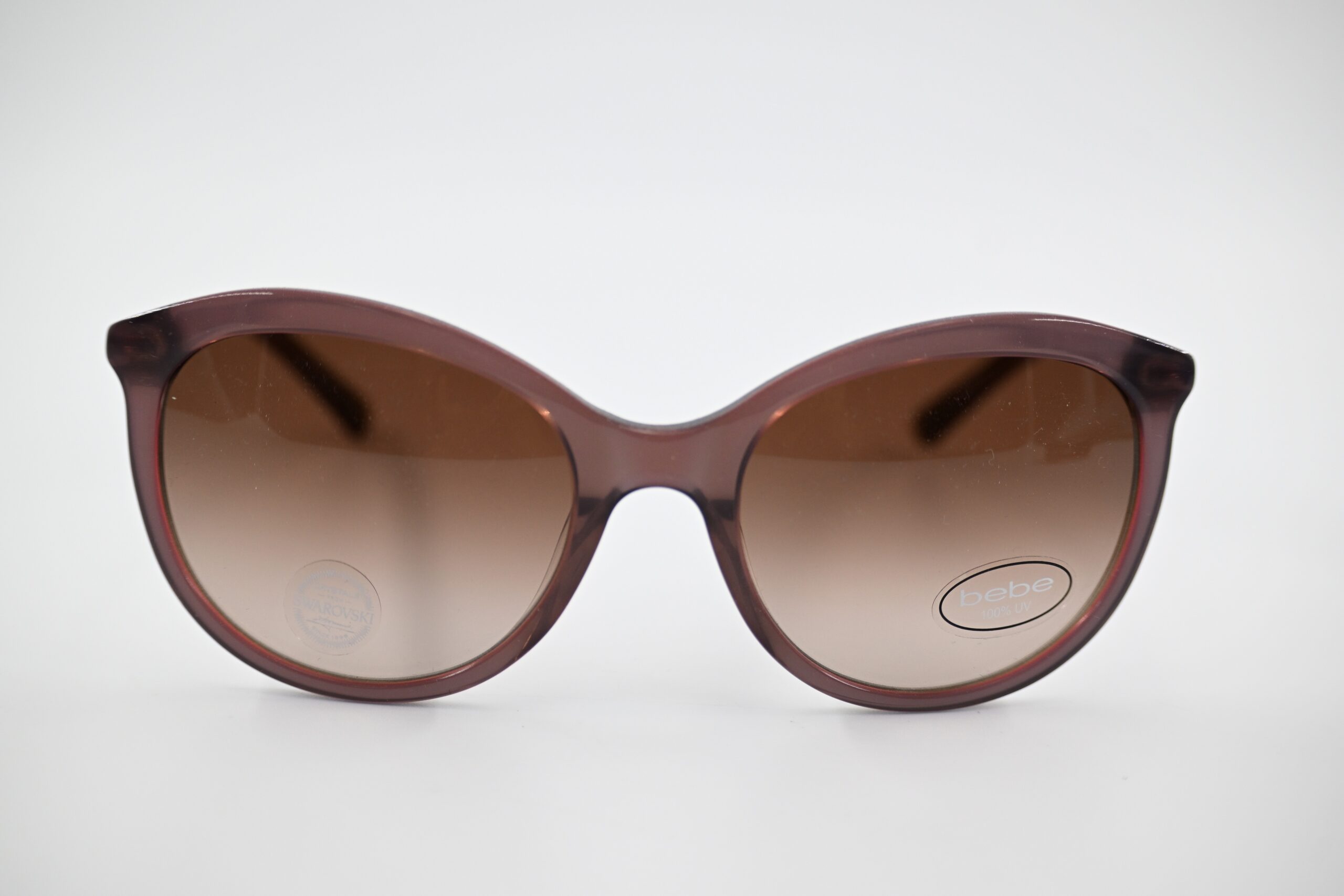 Bebe Wild BB7192 Plum Cat-Eye Sunglasses with Swarovski Crystals