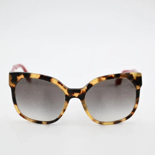 Prada SPR 10R Tortoise Sunglasses with Nude and Red Color-Block Temples2