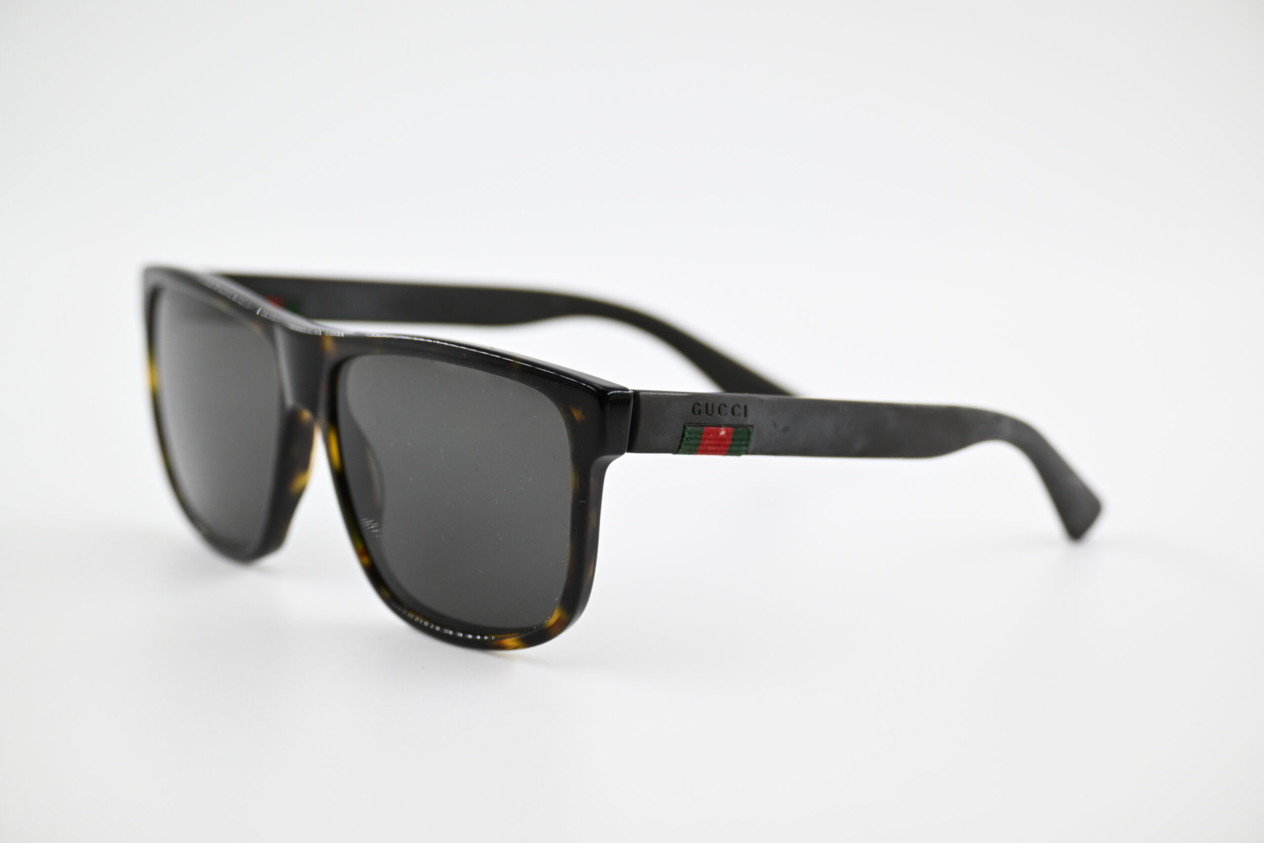 Gucci Tortoise Polarized Square Sunglasses with Signature Web Stripe - Image 2