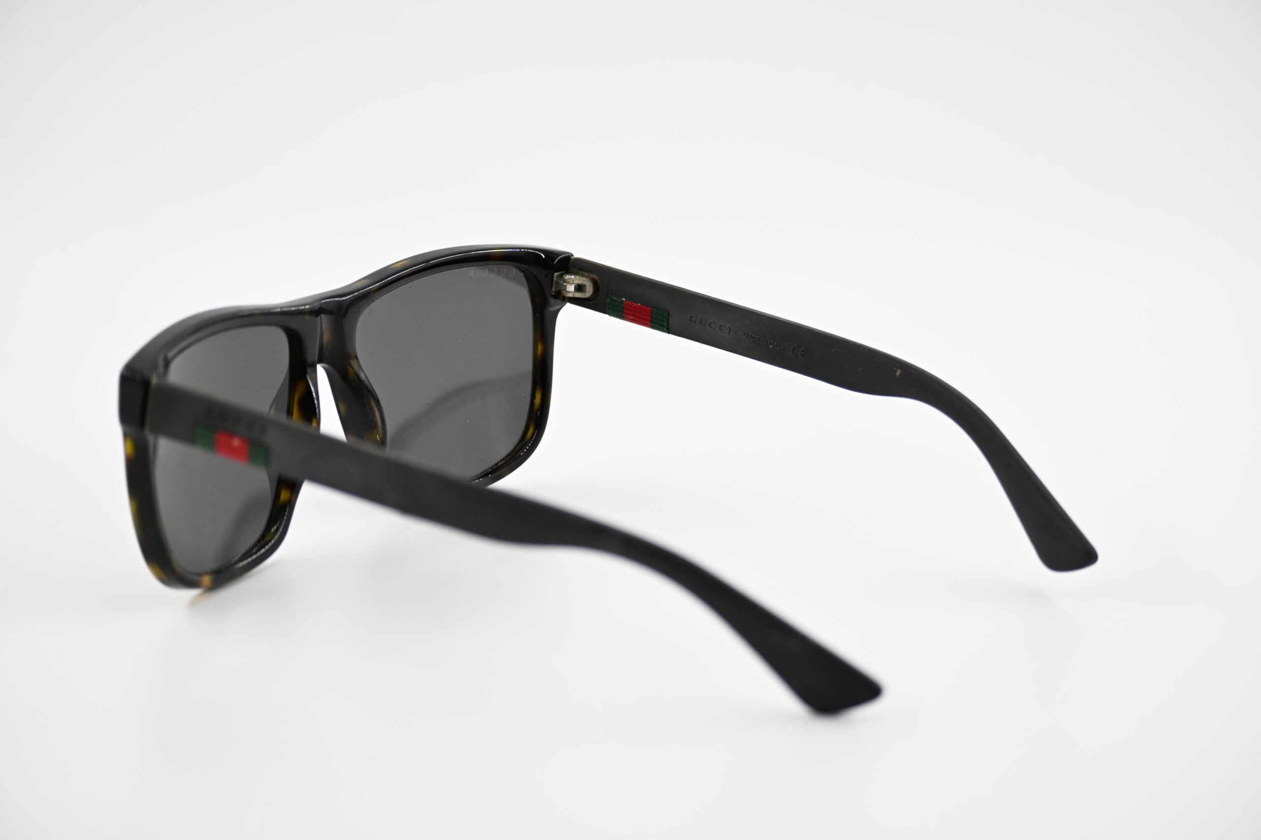 Gucci Tortoise Polarized Square Sunglasses with Signature Web Stripe - Image 3