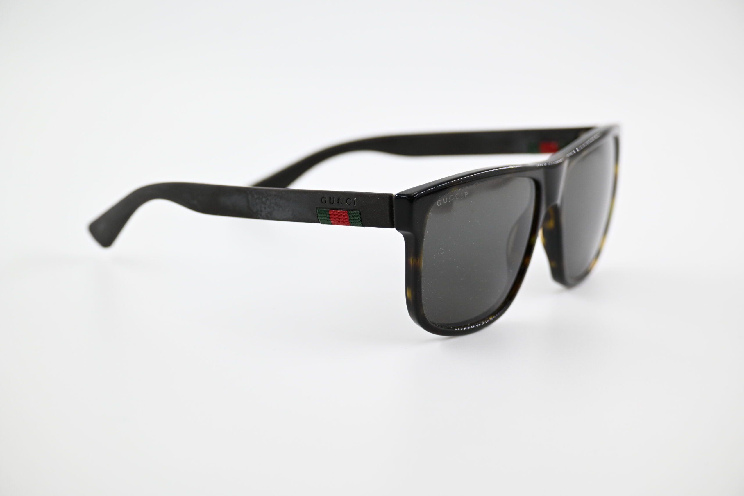 Gucci Tortoise Polarized Square Sunglasses with Signature Web Stripe - Image 6
