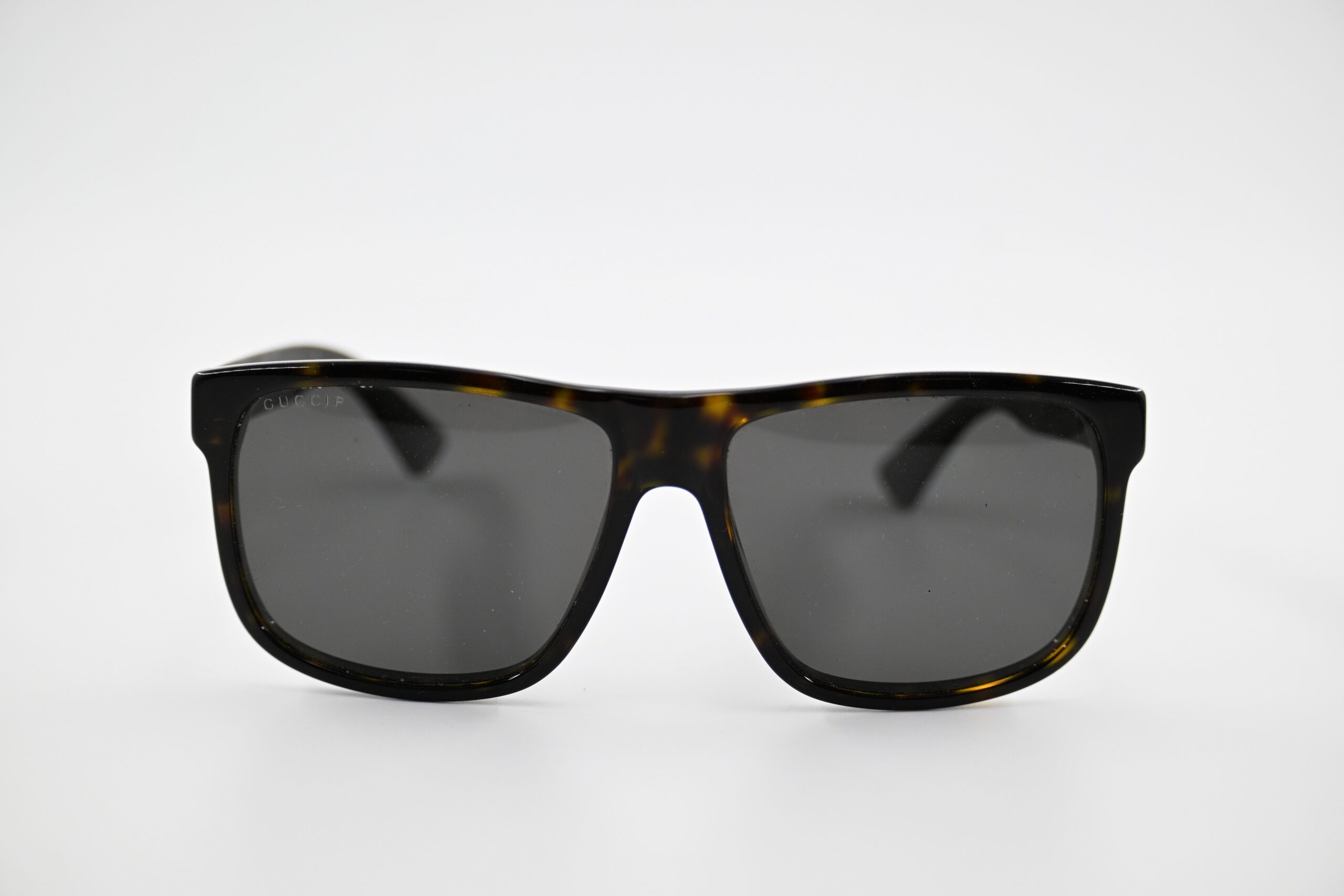 Gucci Tortoise Polarized Square Sunglasses with Signature Web Stripe