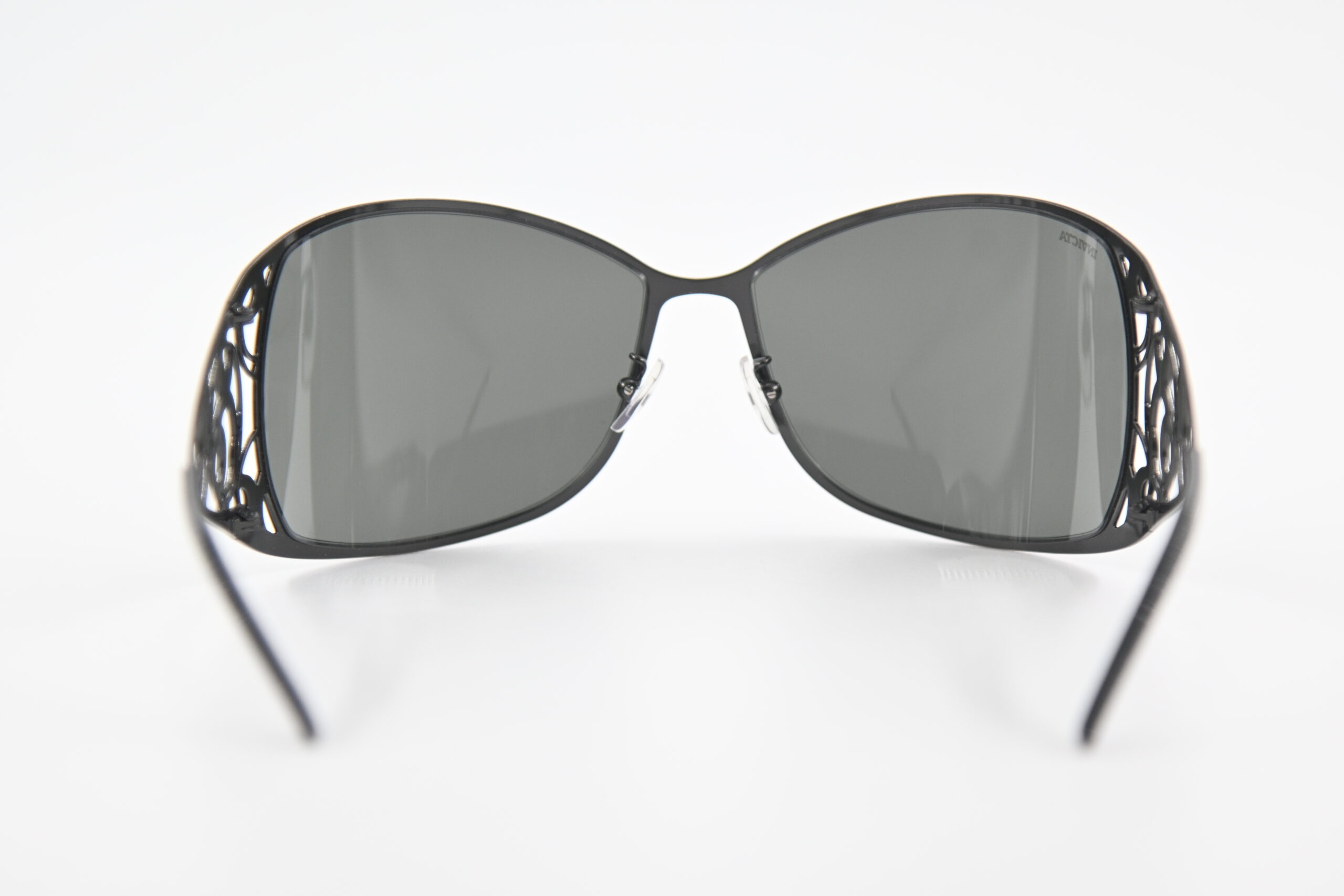 Invicta IEW002-03 Black Wraparound Sunglasses Filigree Cutout Temples - Image 4