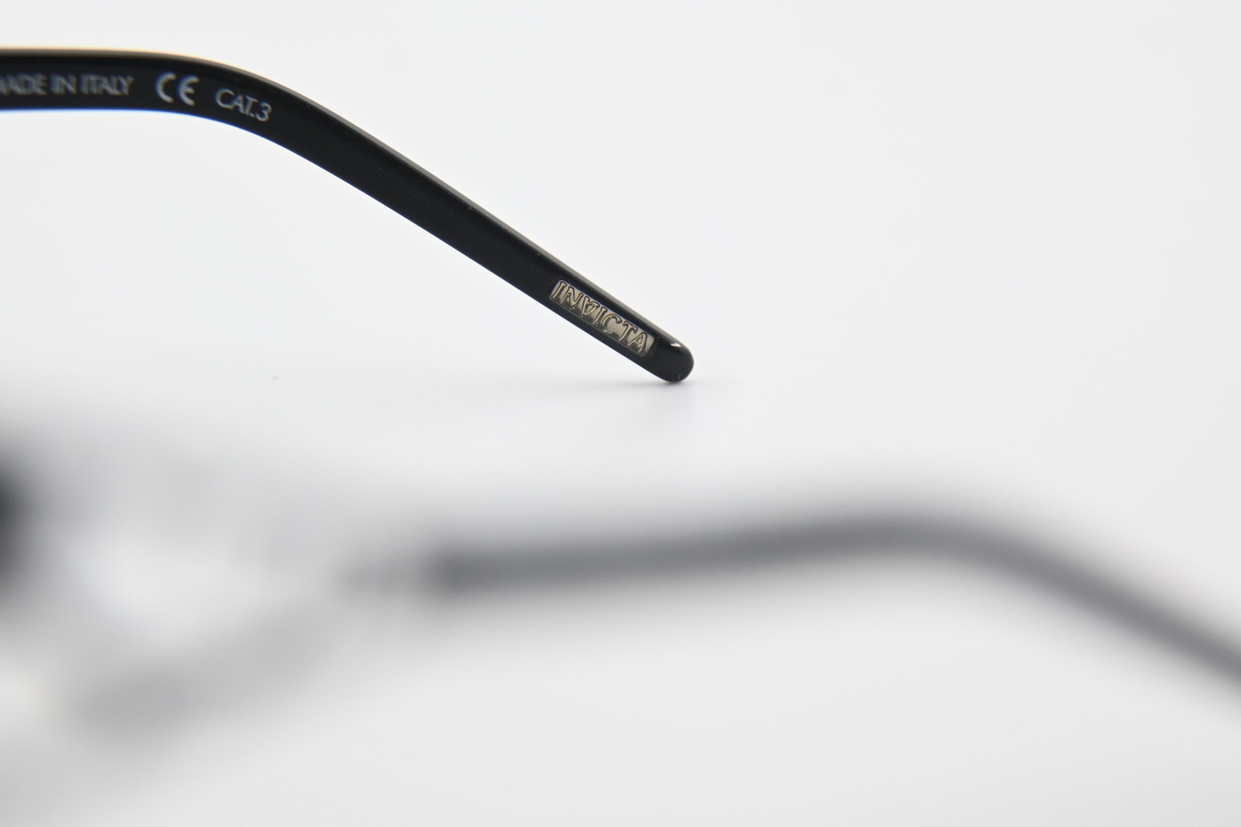 Invicta IEW002-03 Black Wraparound Sunglasses Filigree Cutout Temples - Image 9