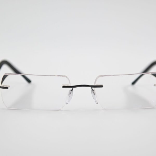Silhouette Rimless Eyeglass Frames Model 7597 Black Lightweight Titanium
