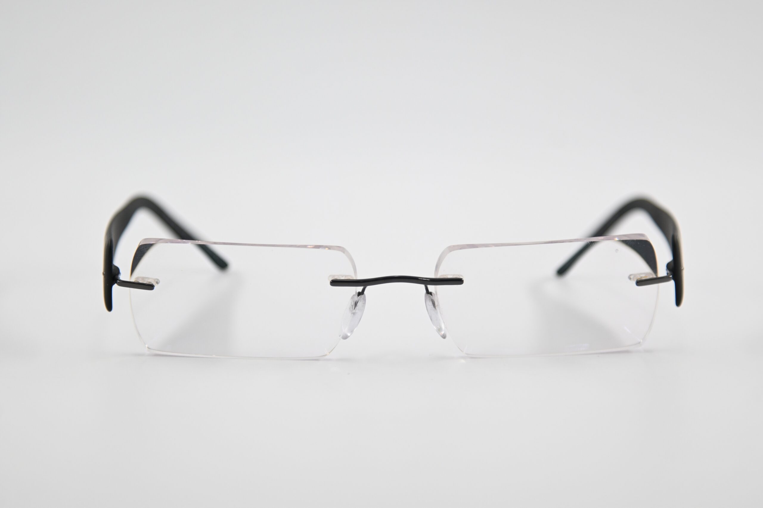 Silhouette Rimless Eyeglass Frames Model 7597 Black Lightweight Titanium
